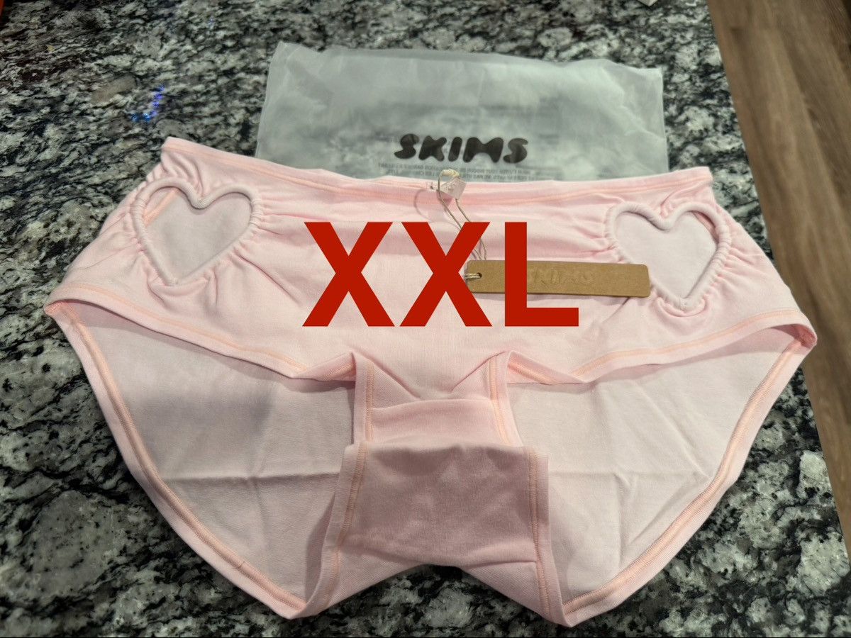 Kim Kardashian × SKIMS Skims Limited Edition Cotton Jersey Heart HipsterPink XXL 2X Size 42" / US 20 - 1 Thumbnail