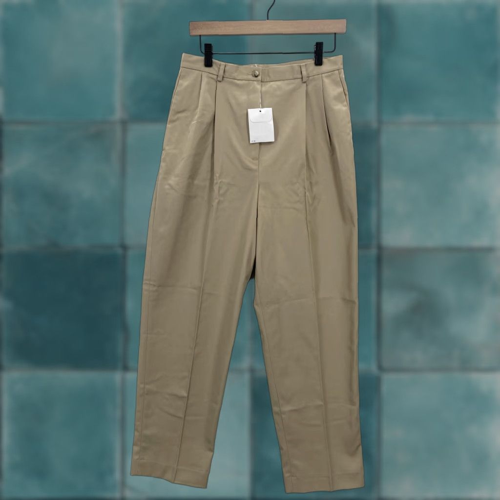Lands' End Lands' End Pants Womens 10 Regular Khaki Beige Pleated Front Work Chino Classic Size 32" / US 10 / IT 46 - 1 Thumbnail