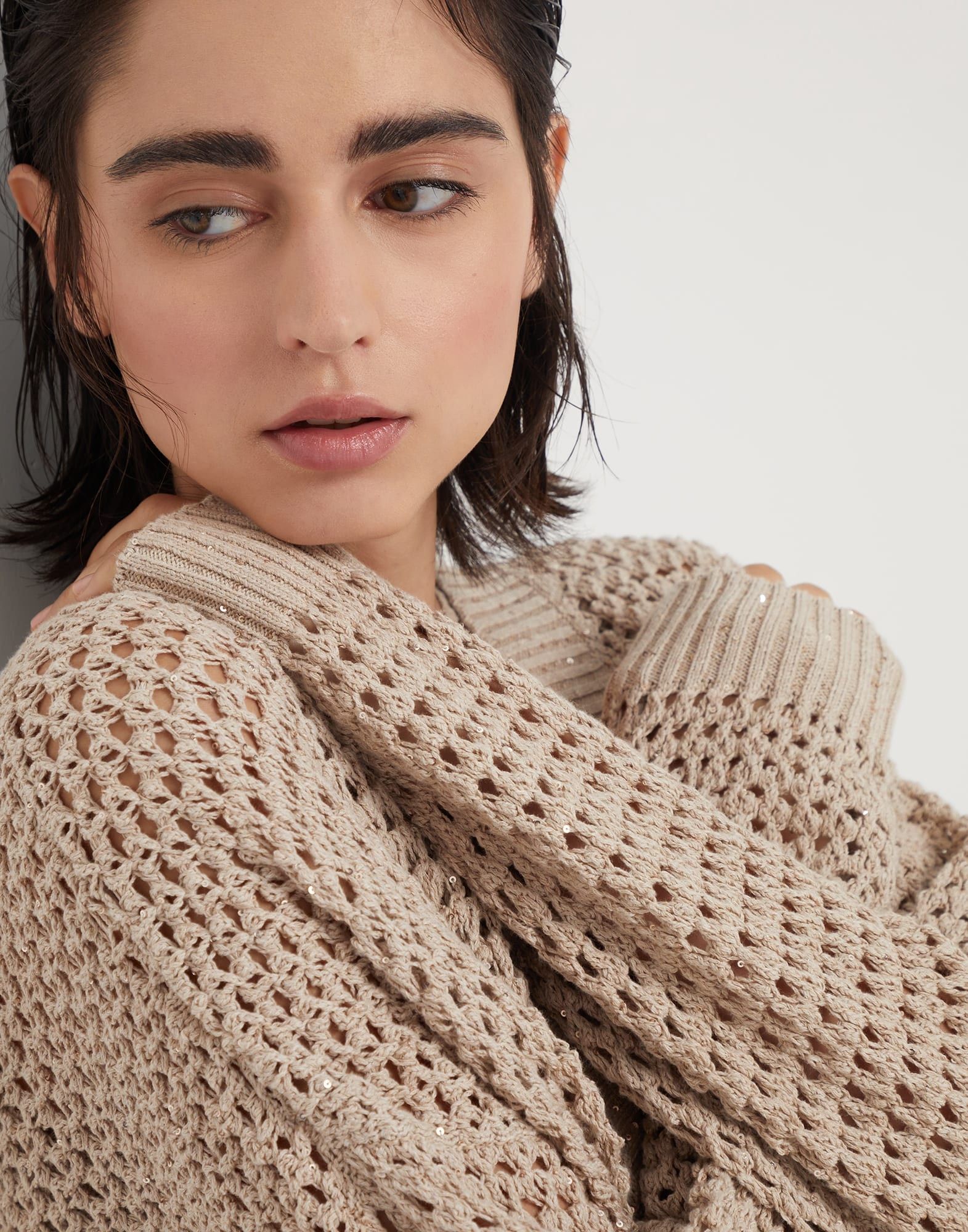 Brunello Cucinelli o1w1db10825 Cardigan in Light/Pastel Brown Size M / US 6-8 / IT 42-44 - 4 Thumbnail