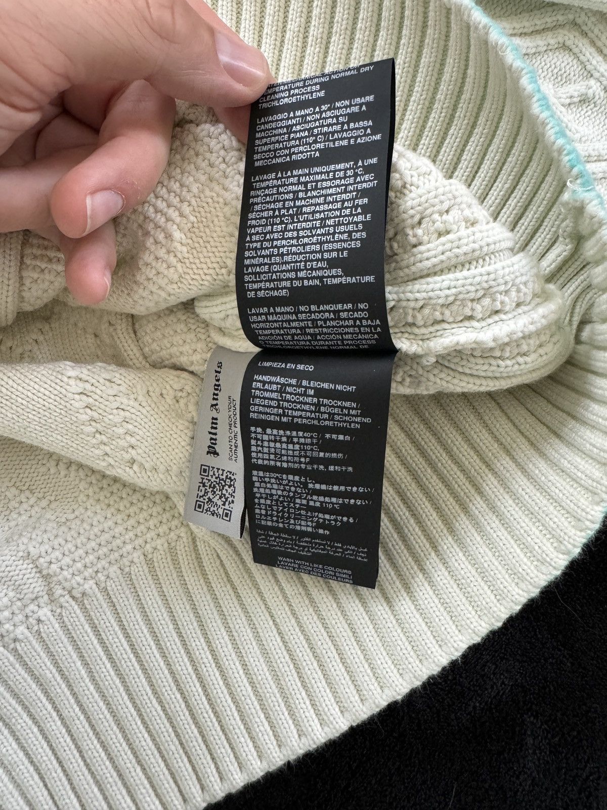 Palm Angels Palm Angels Off White Sprayed Palm Sweater Size US L / EU 52-54 / 3 - 10 Thumbnail