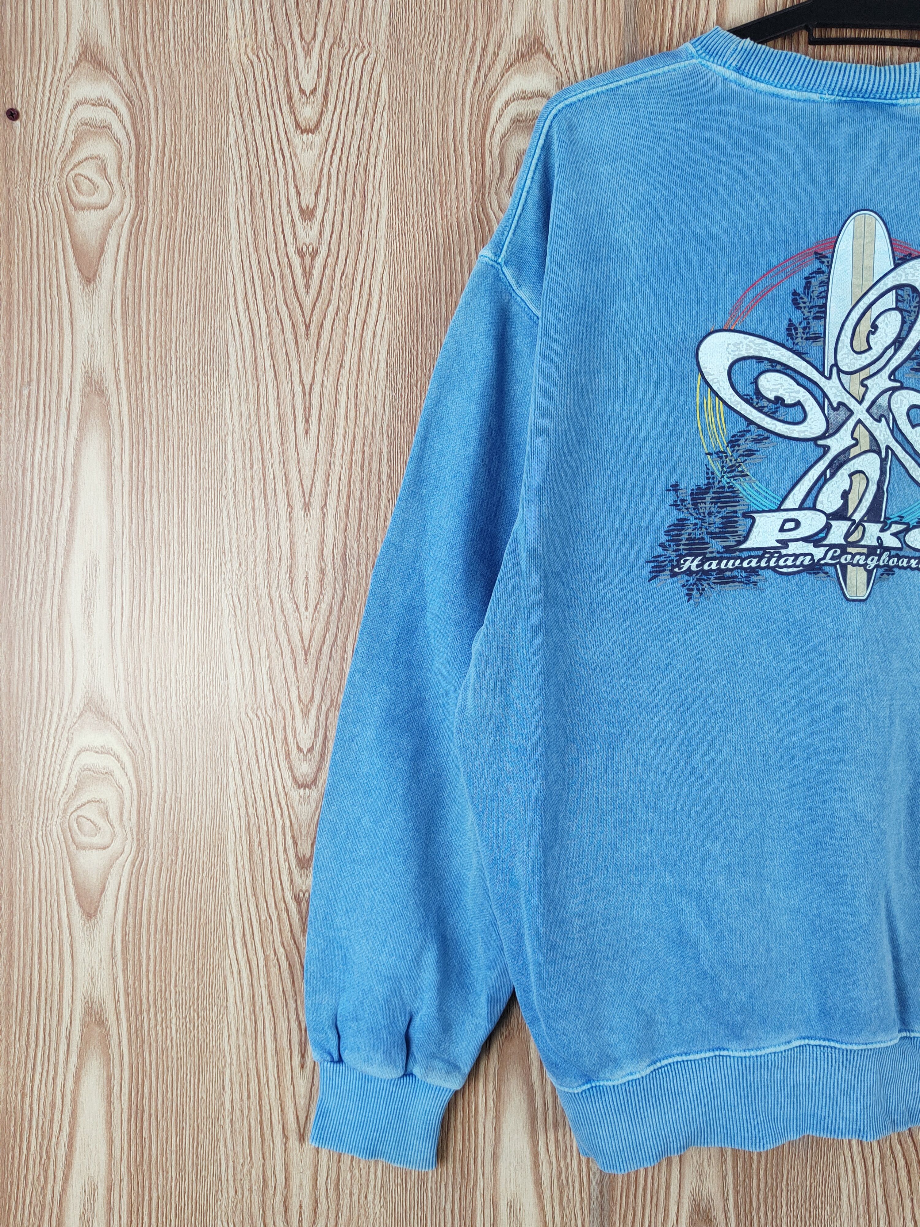 Japanese Brand Piko surfing Blue vintage Sweatshirts #W187 Size US L / EU 52-54 / 3 - 3 Thumbnail