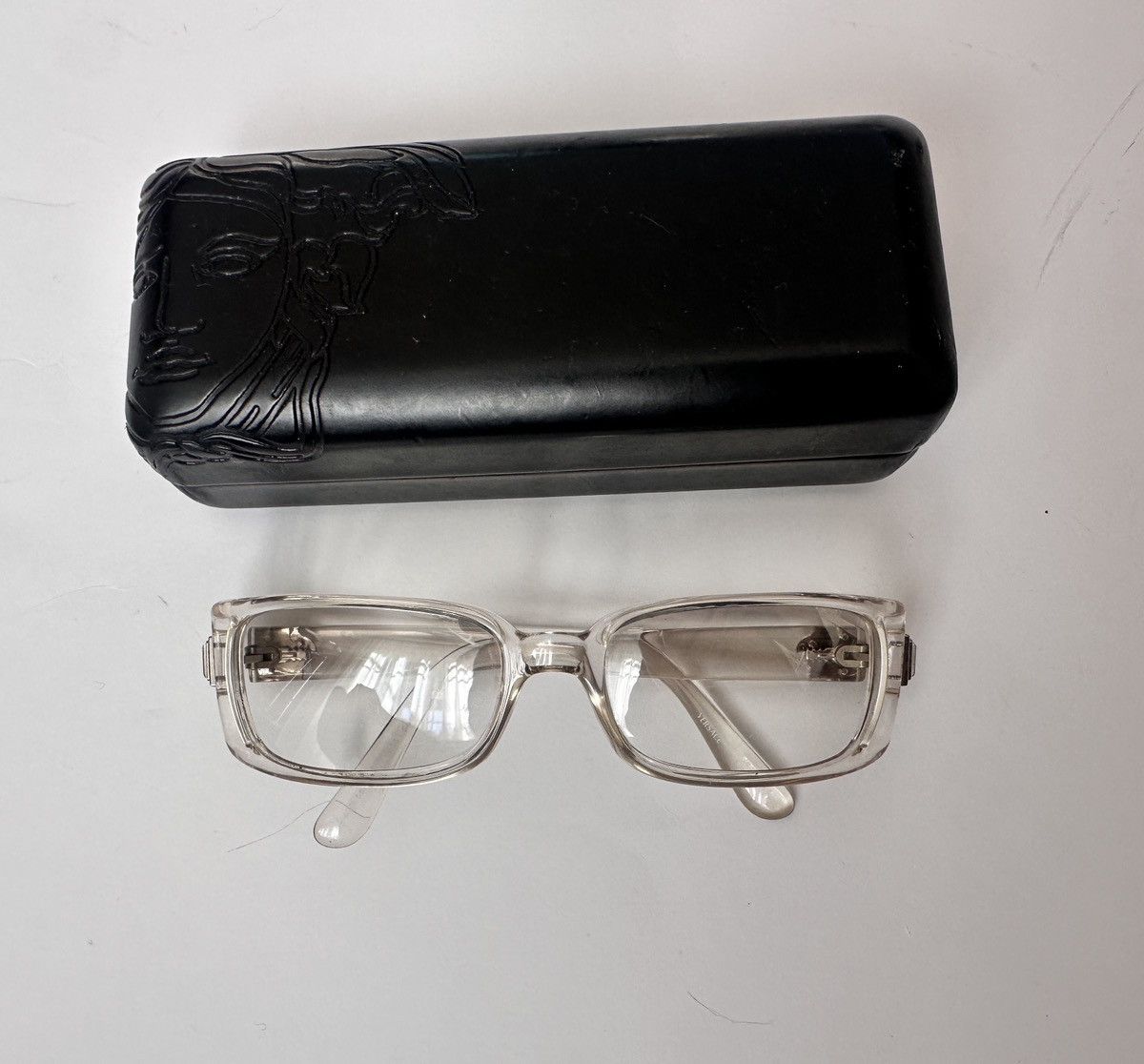 Versace Versace 554-H Rimless Clear Sunglasses (Vintage Y2K Medusa) Size ONE SIZE - 10 Thumbnail