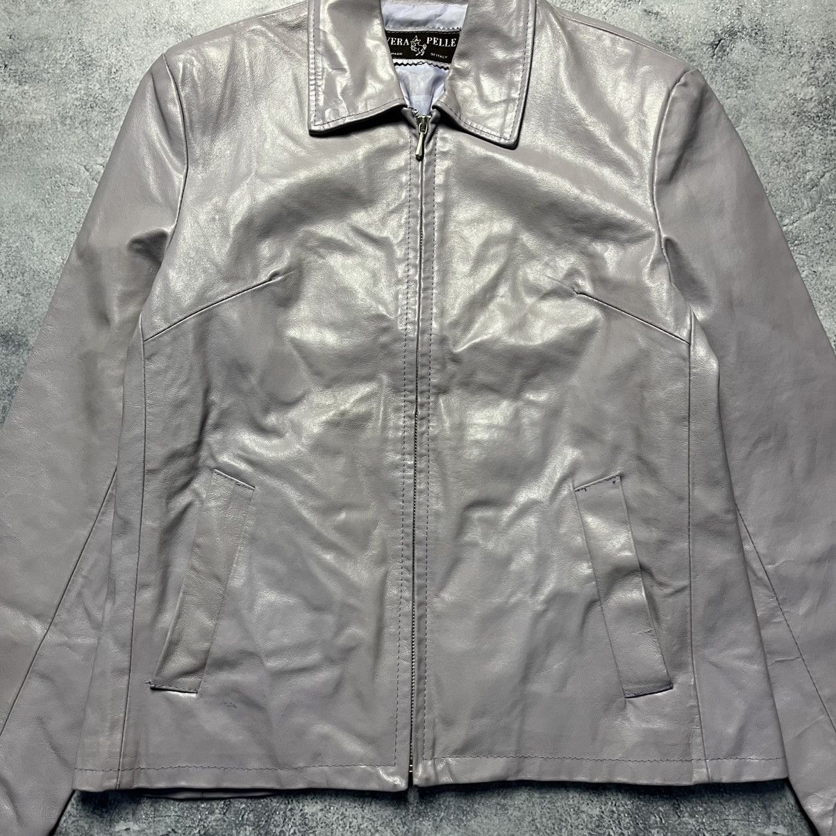 Vera Pelle Vintage Vera Pelle Leather Biker Jacket Designer Y2K Italy Size M / US 6-8 / IT 42-44 - 3 Thumbnail