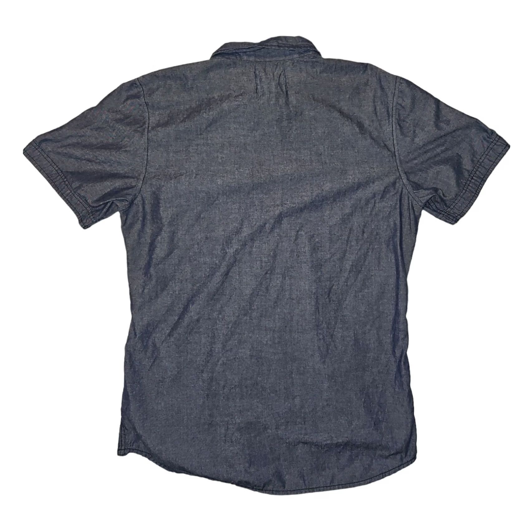 Vintage Buffalo i jeans by Buffalo Button-Up Shirt Short Sleeve Men's L Blue Striped Casual Regular Fit Size US L / EU 52-54 / 3 - 5 Thumbnail