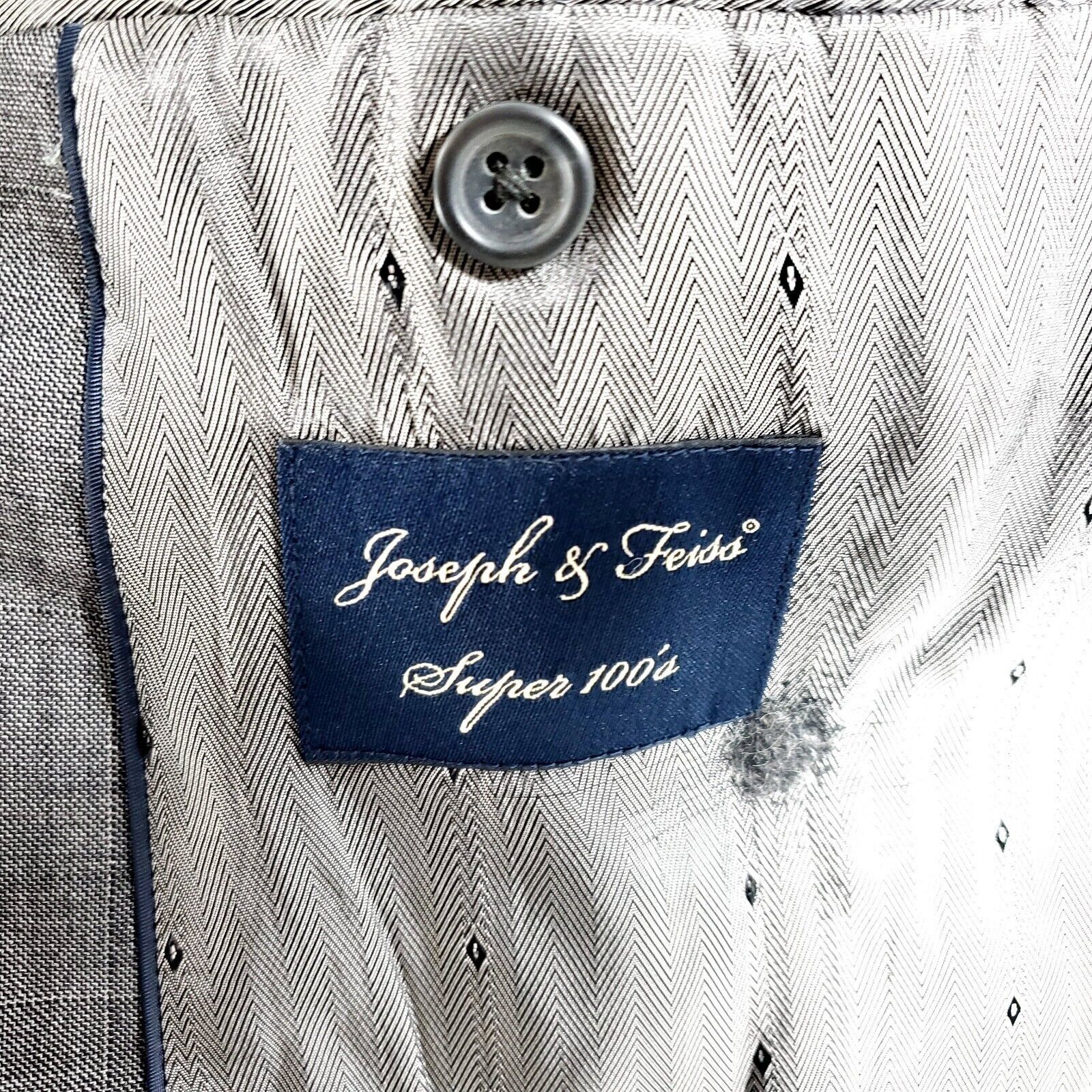 Joseph & Feiss DAMAGED Joseph & Feiss Super 100s Wool 2 Button Blazer 44R O Size 44R - 10 Thumbnail