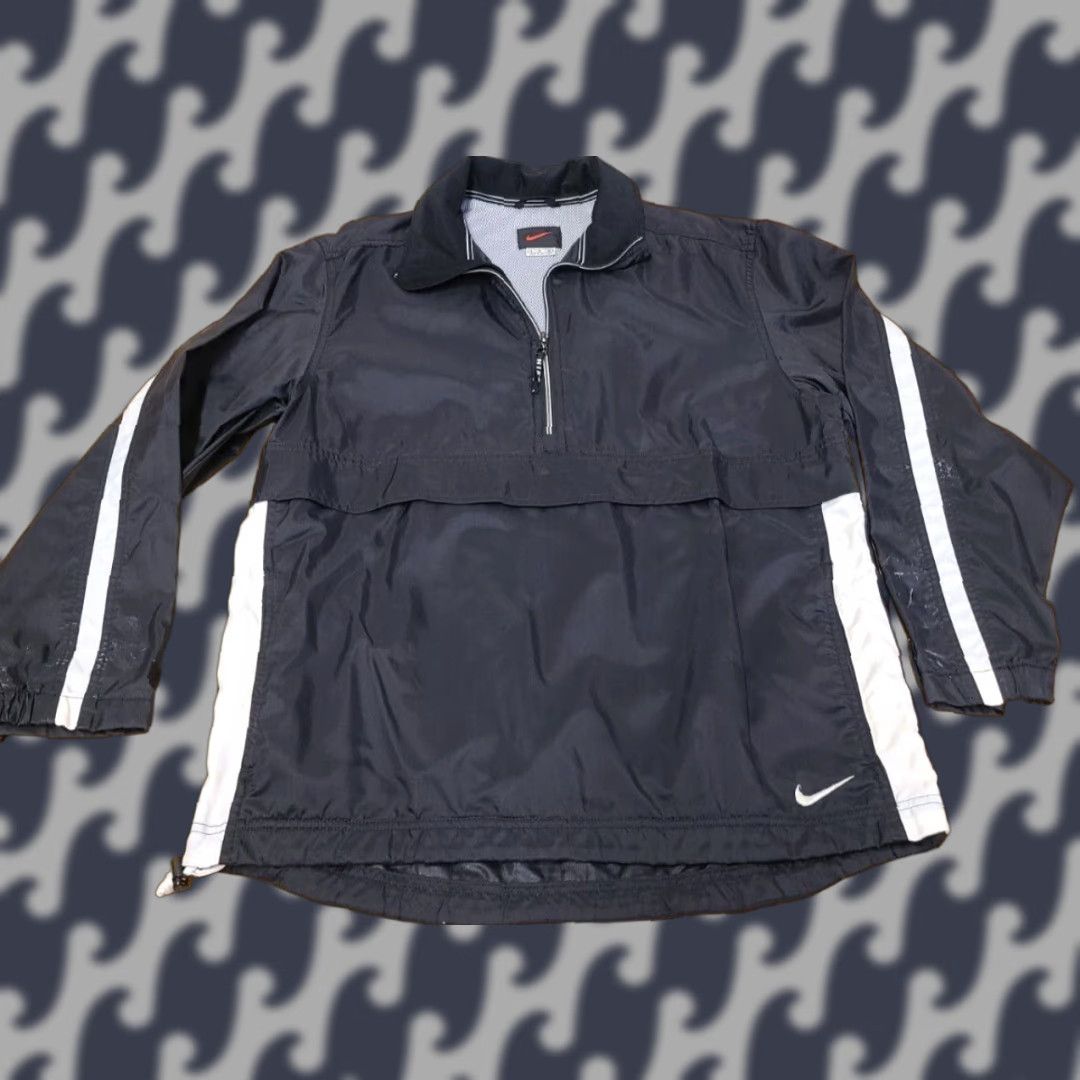 Nike VINTAGE Nike Windbreaker Jacket S Mens Black Nylon Nylon Solid Zip 90s Swoosh 90s Decade Size US S / EU 44-46 / 1 - 1 Thumbnail