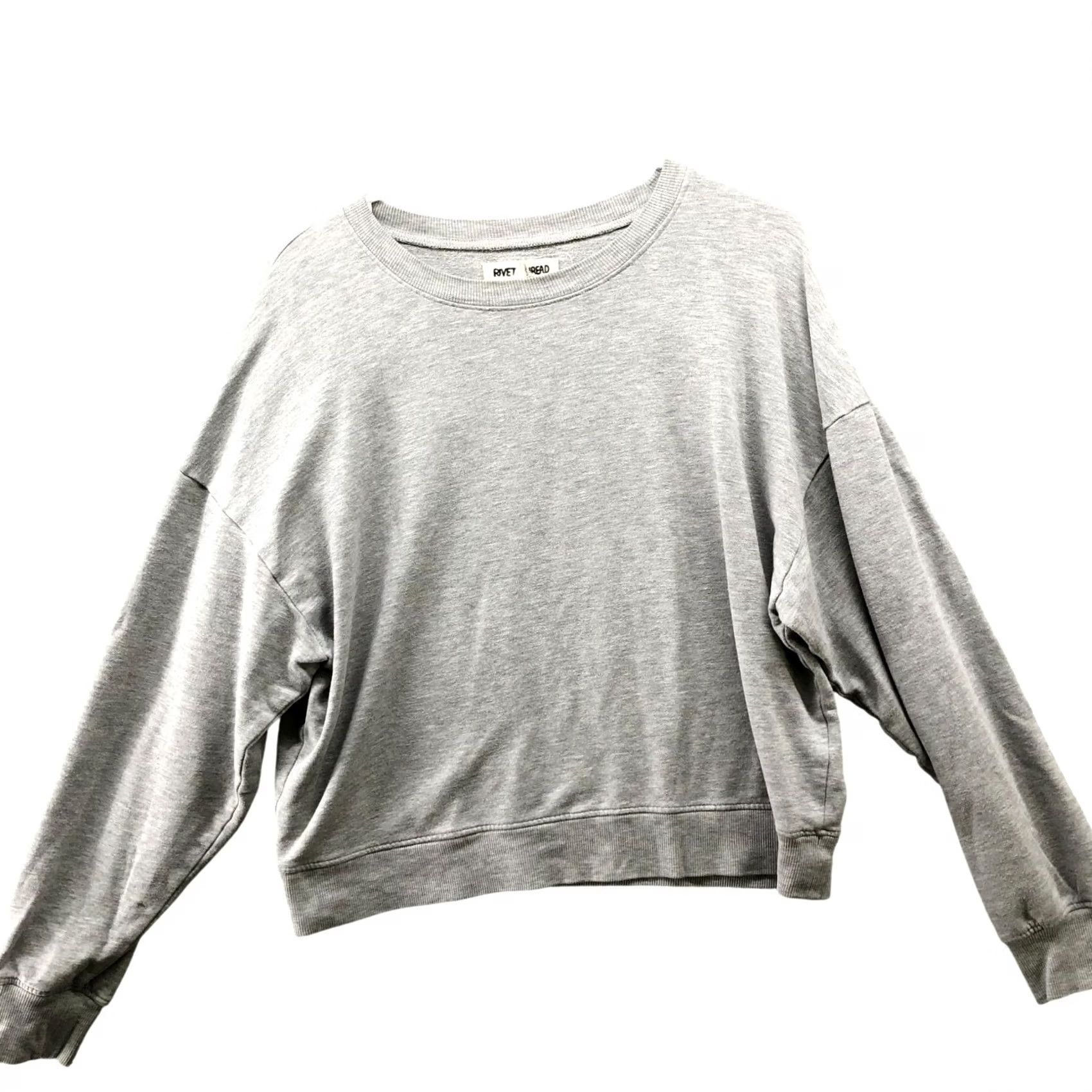 Vintage Rivet & Thread Lounge Sweatshirt Womens M Gray Crewneck Pullover Stretch Modal Cotton Blend Blended Fabric Size M / US 6-8 / IT 42-44 - 2 Thumbnail