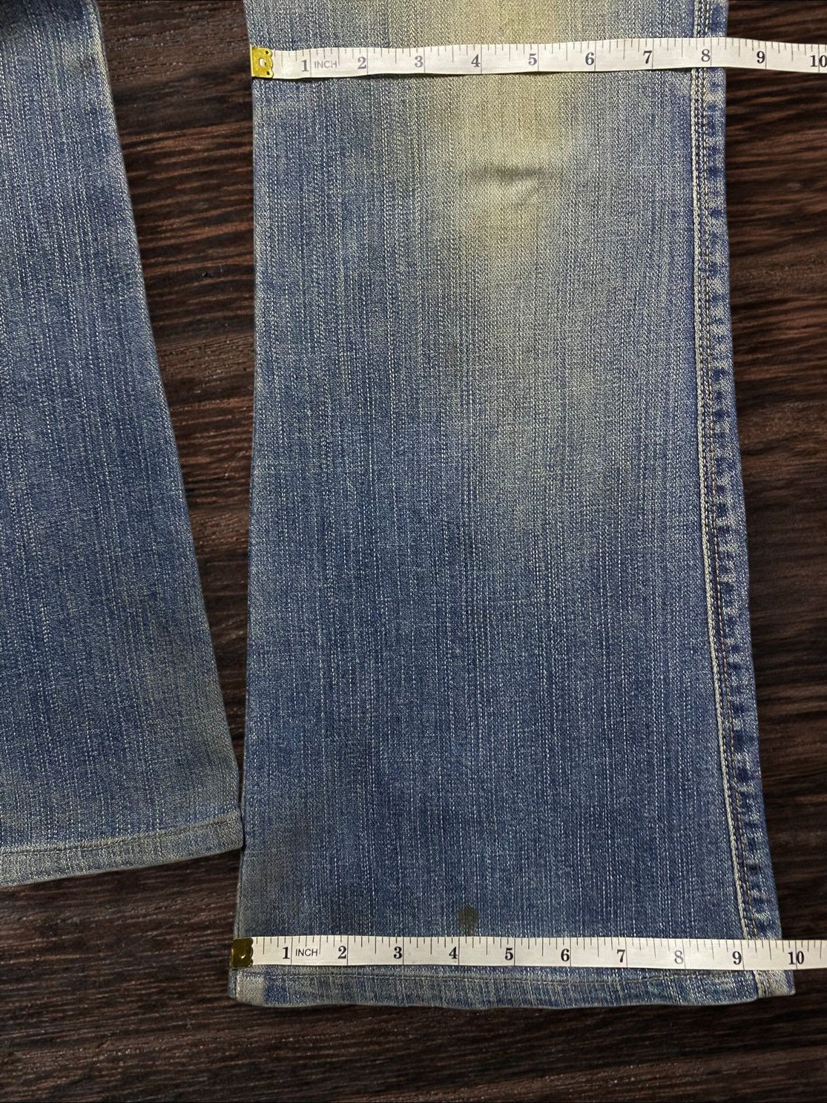 7 For All Mankind Vintage Japanese Brand C Seventeen Mud Wash Flare Jeans Size 31" - 15 Thumbnail