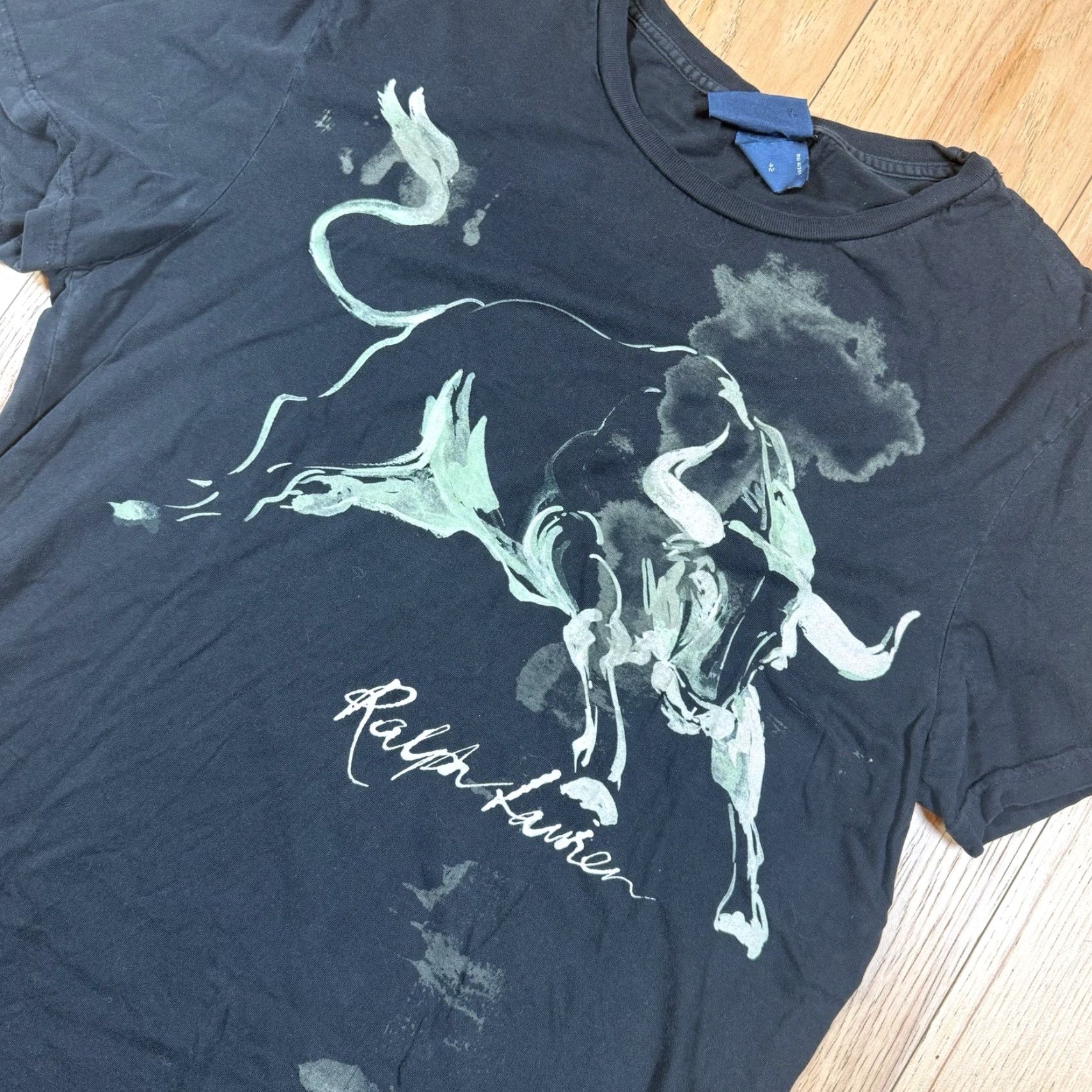 Ralph Lauren VTG Ralph Lauren Polo Bull T Shirt Mens Small Custom Fit Short Sleeve Multicolor Regular Size S Mens Size US S / EU 44-46 / 1 - 2 Thumbnail