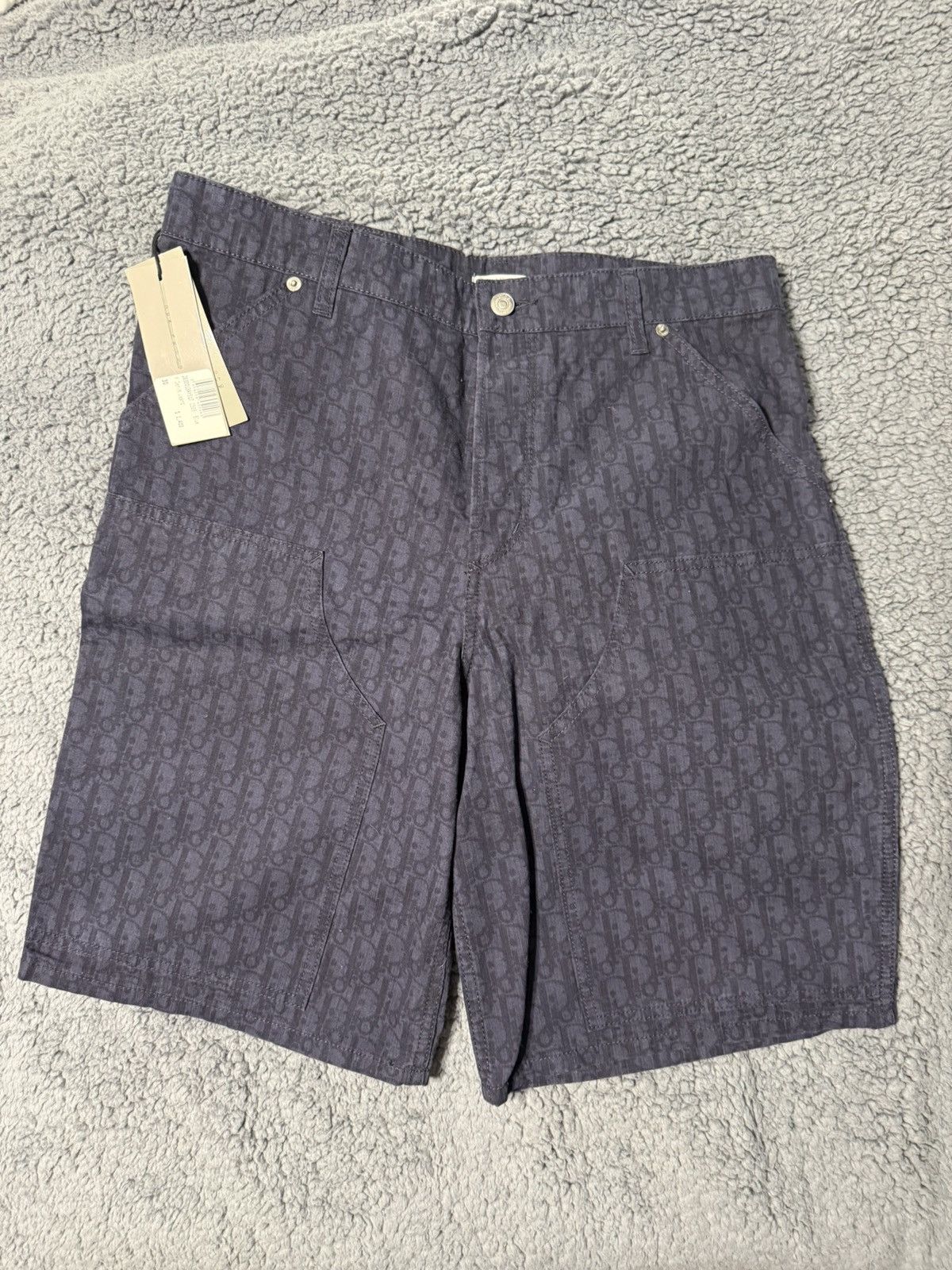 Dior Oblique Bermuda Shorts in blue cotton denim