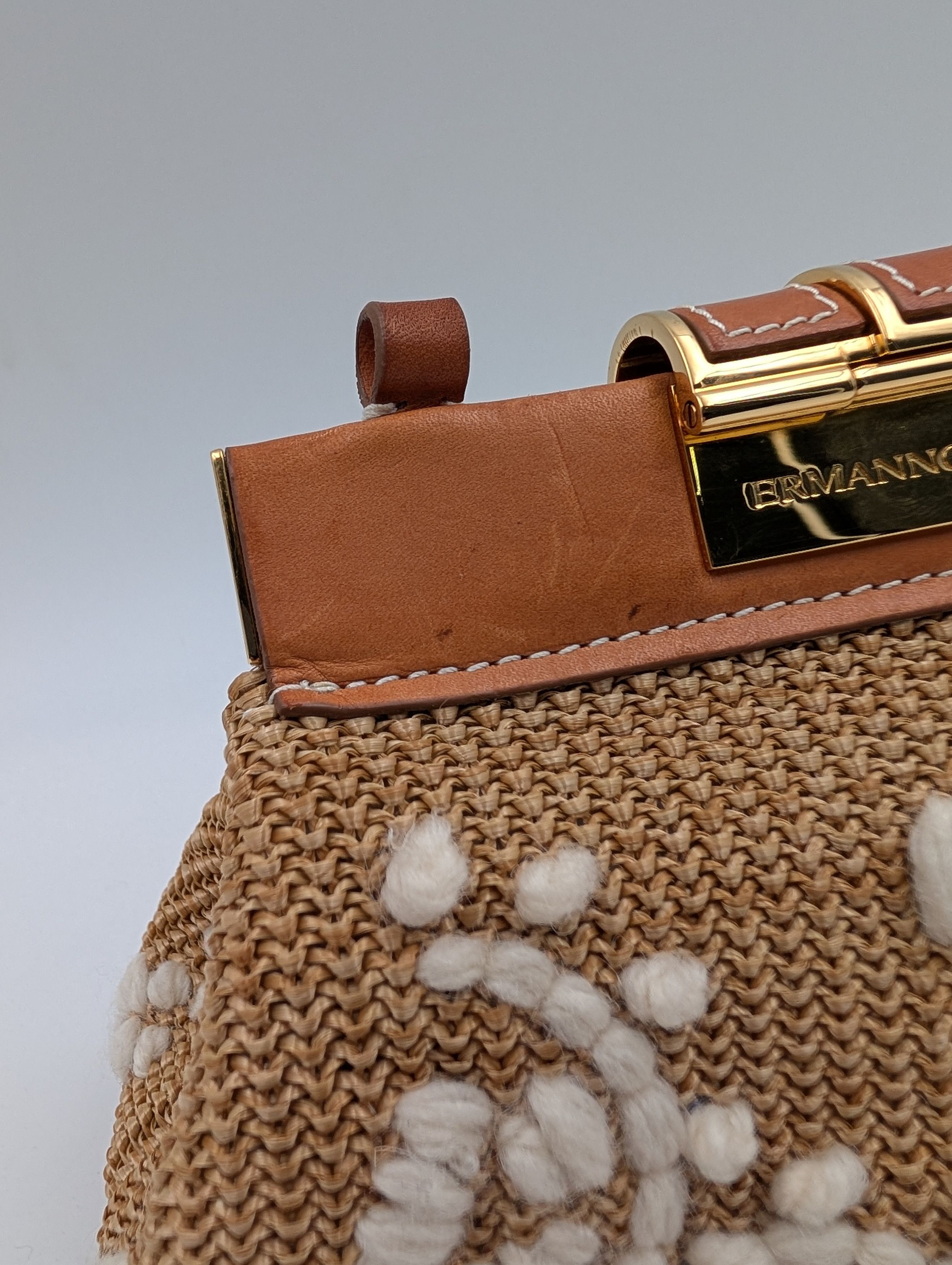 Ermanno Scervino Ermanno Scervino Light Brown Leather And Rattan Handbag Size ONE SIZE - 5 Thumbnail