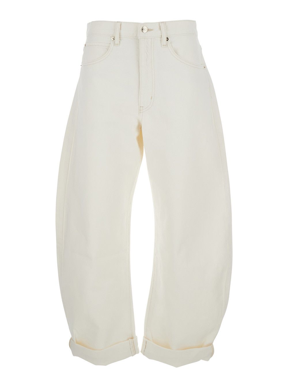 Frame 'The Bubble' White Five-Pocket Jeans with Balloon Legs in Denim Woman Size 26" / US 2 / IT 38 - 1 Thumbnail