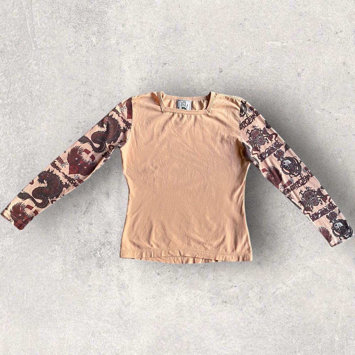 Jean Paul Gaultier Dragon Tribal Sleeve Square Neck L/S Size M / US 6-8 / IT 42-44 - 2 Thumbnail