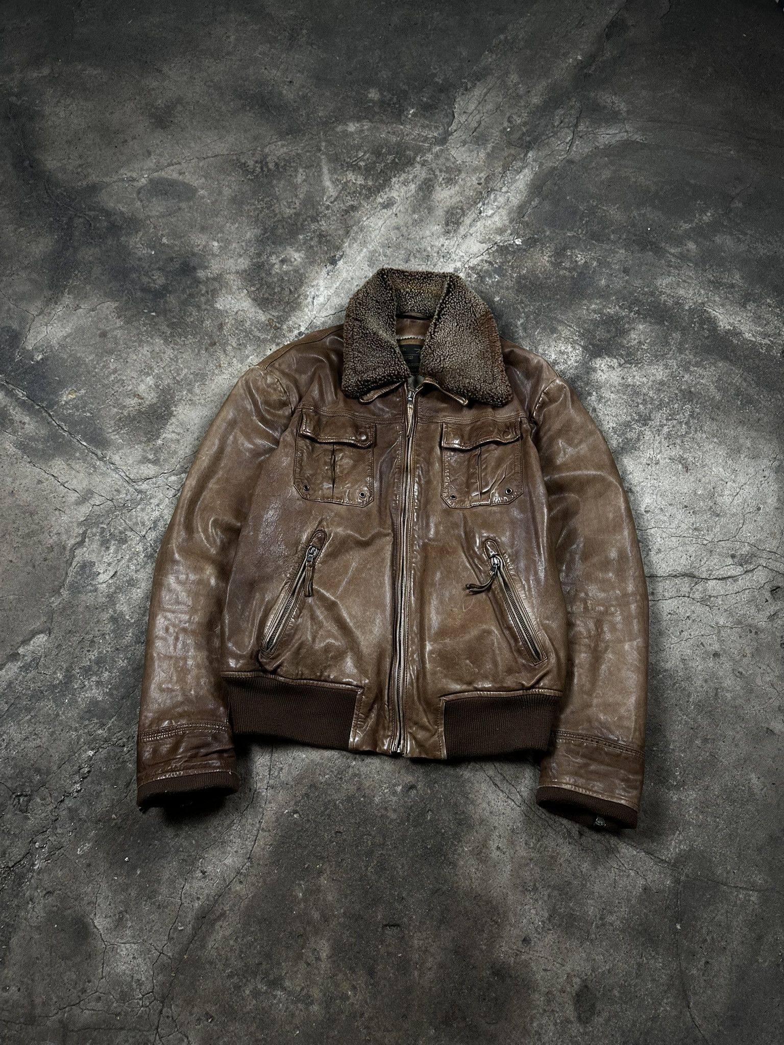 Marlboro Vintage Marlboro Flyers Leather Jacket Military Size US XXL / EU 58 / 5 - 1 Thumbnail