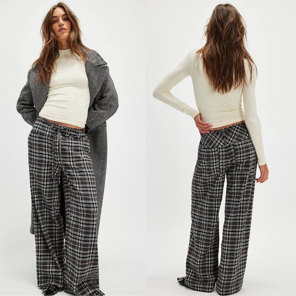 Free People New Free People Hudson Canyon Charcoal Combo Pants Size XS Size 26" / US 2 / IT 38 - 1 Thumbnail