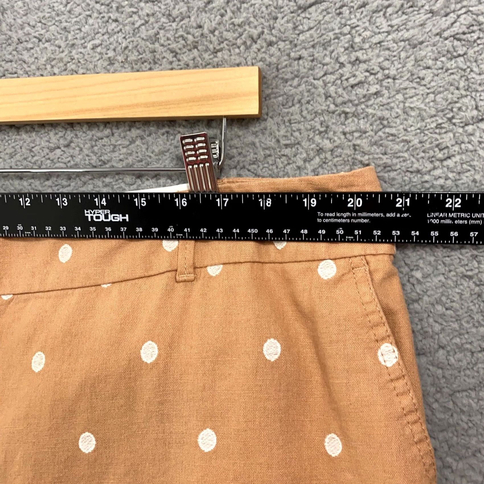 Loft LOFT Shorts Women 16 Brown Embroidered Polka Dots Linen Blend Bermuda 6" Short Size 38" / US 16 / IT 52 - 3 Thumbnail
