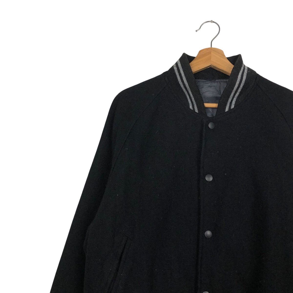 Hysteric Glamour 📌Rich Black Vintage Bomber Jacket Wool Embroidered Big Logo Size US M / EU 48-50 / 2 - 9 Thumbnail