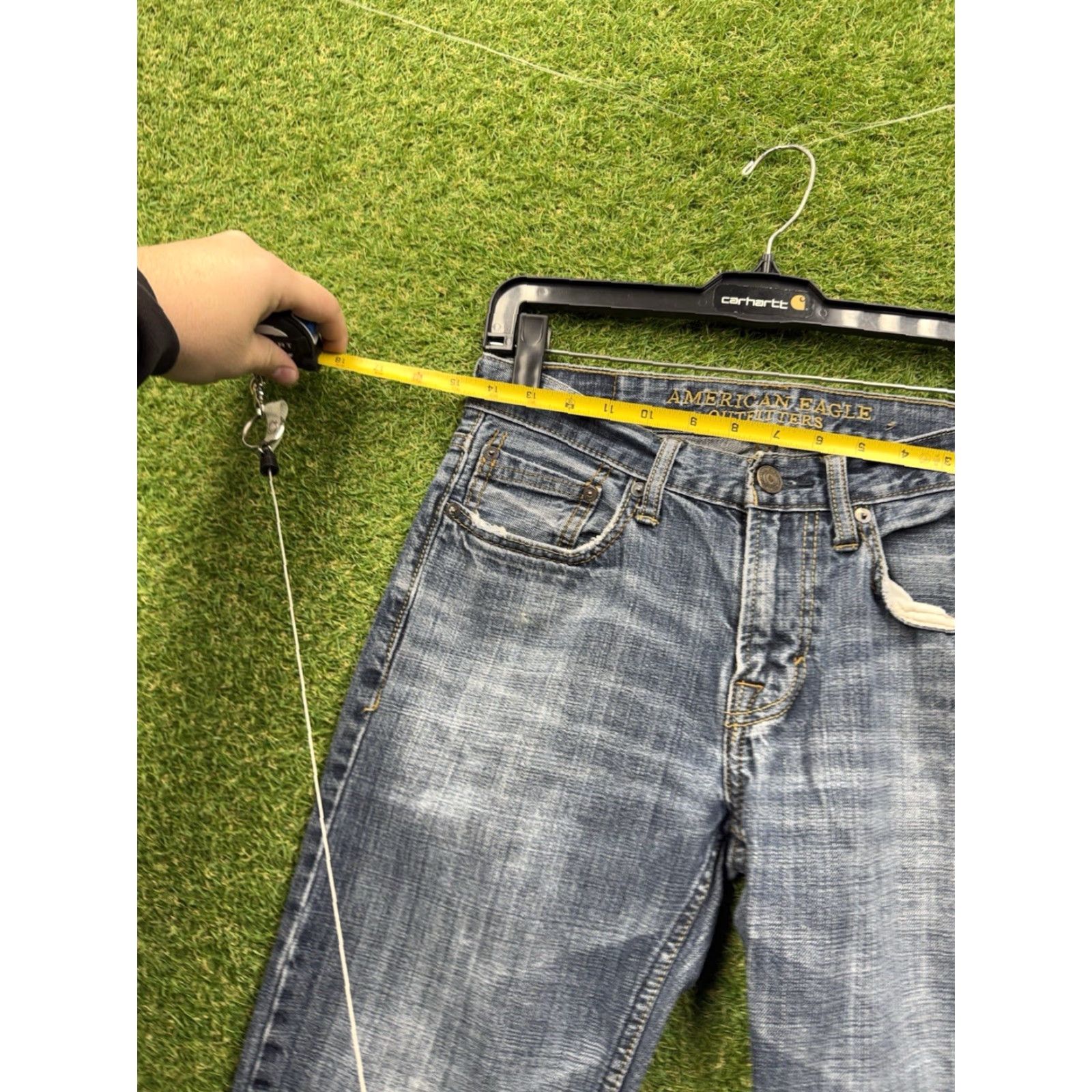 American Eagle Outfitters American Eagle Jeans Mens 28x30 Blue Dark Wash Original Straight Flex Extreme Size US 28 / EU 44 - 2 Thumbnail