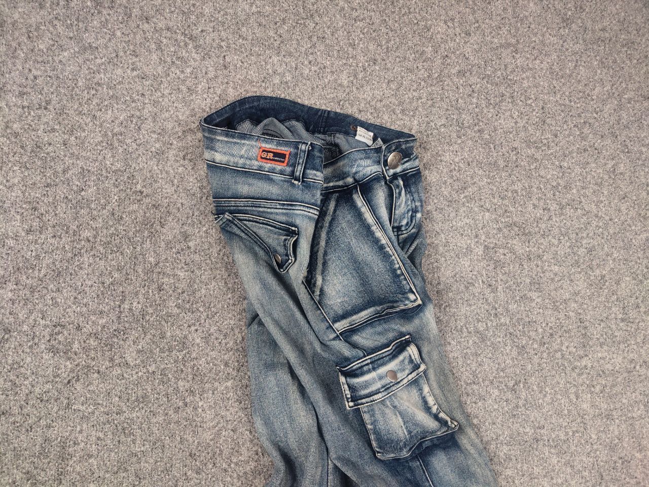 Le Grande Bleu (L.G.B.) GR Vintage Faded Y2K lGB Y2K Opium Style Cargo Flared Jeans Size 30" / US 8 / IT 44 - 3 Thumbnail