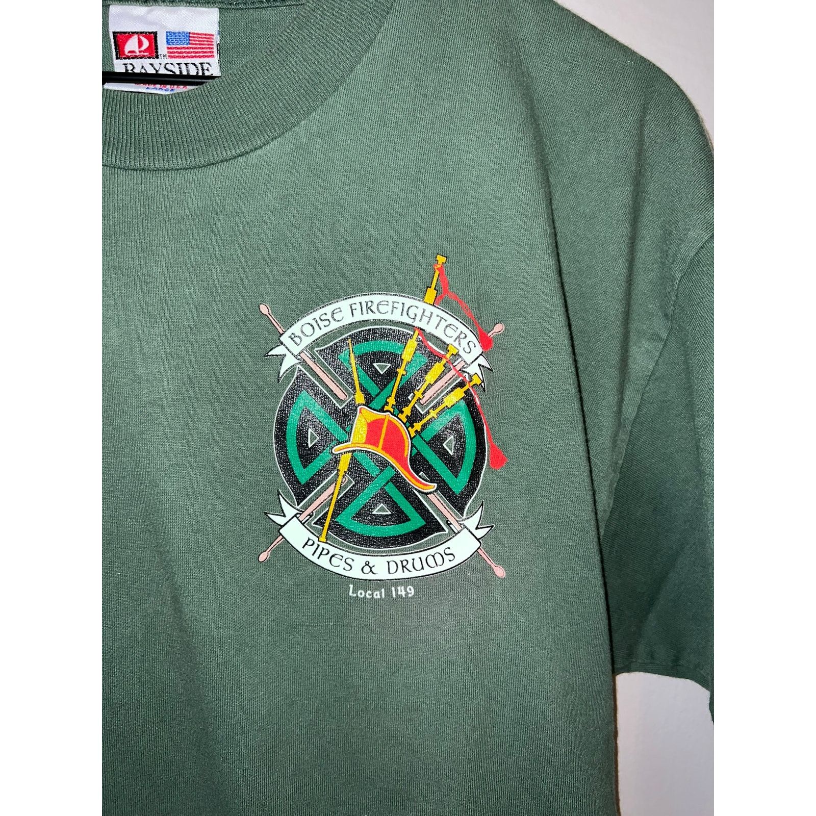 Vintage Boise Firefighters Pipes & Drums Green Fire Fighter Shirt L Size US L / EU 52-54 / 3 - 3 Thumbnail