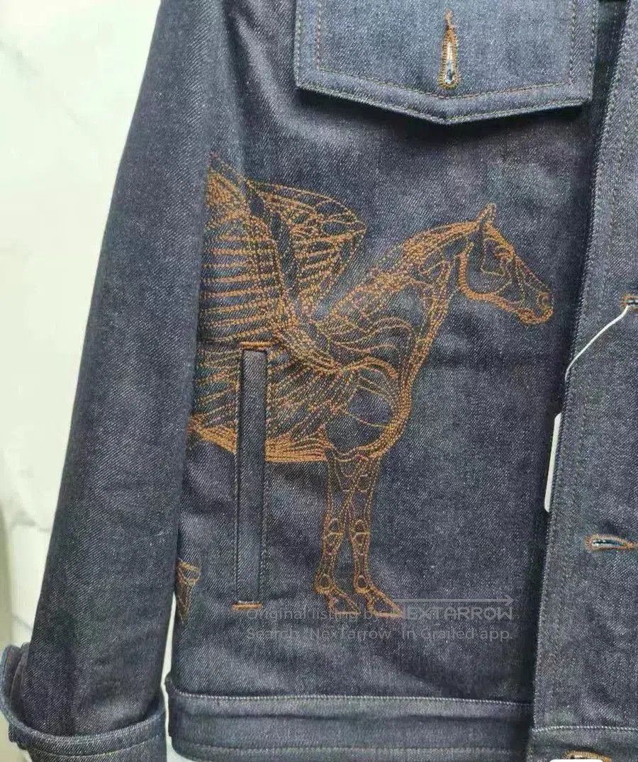 Hermes Hermes 23SS Pegasus Denim Jacket. Size US L / EU 52-54 / 3 - 3 Thumbnail