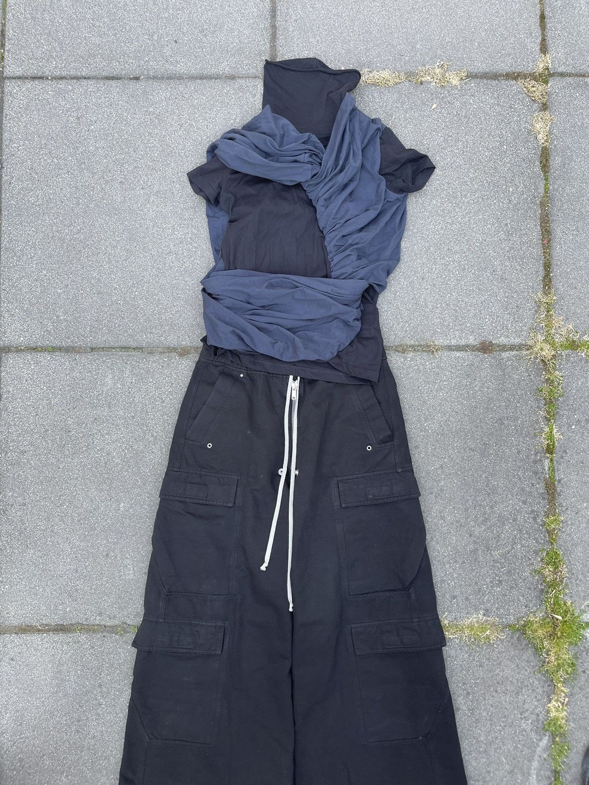 Rick Owens Rick Owens Wide Flared Raver Punk Bela Double Cargos Opium Size US 34 / EU 50 - 3 Thumbnail