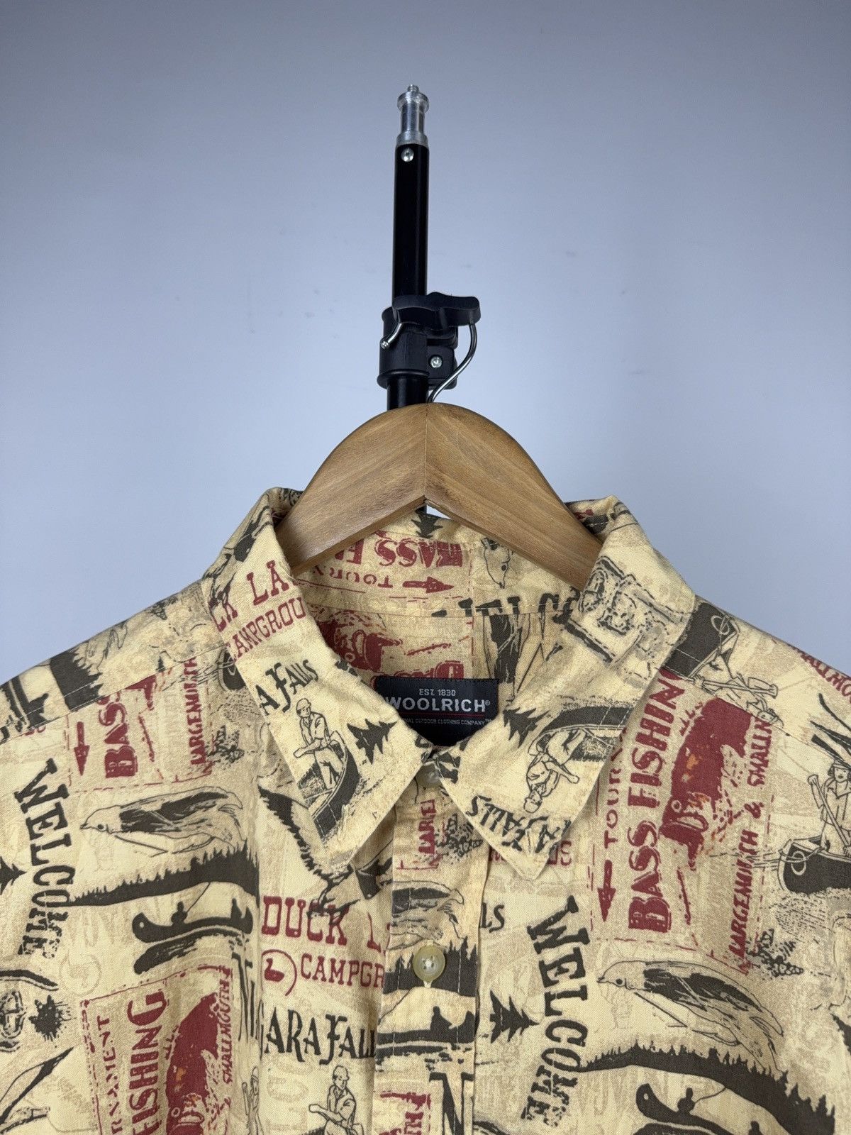 Woolrich Woolen Mills 00s Vintage USA Y2K Woolrich Niagara Falls Camp Print Shirt Size US XL / EU 56 / 4 - 2 Thumbnail
