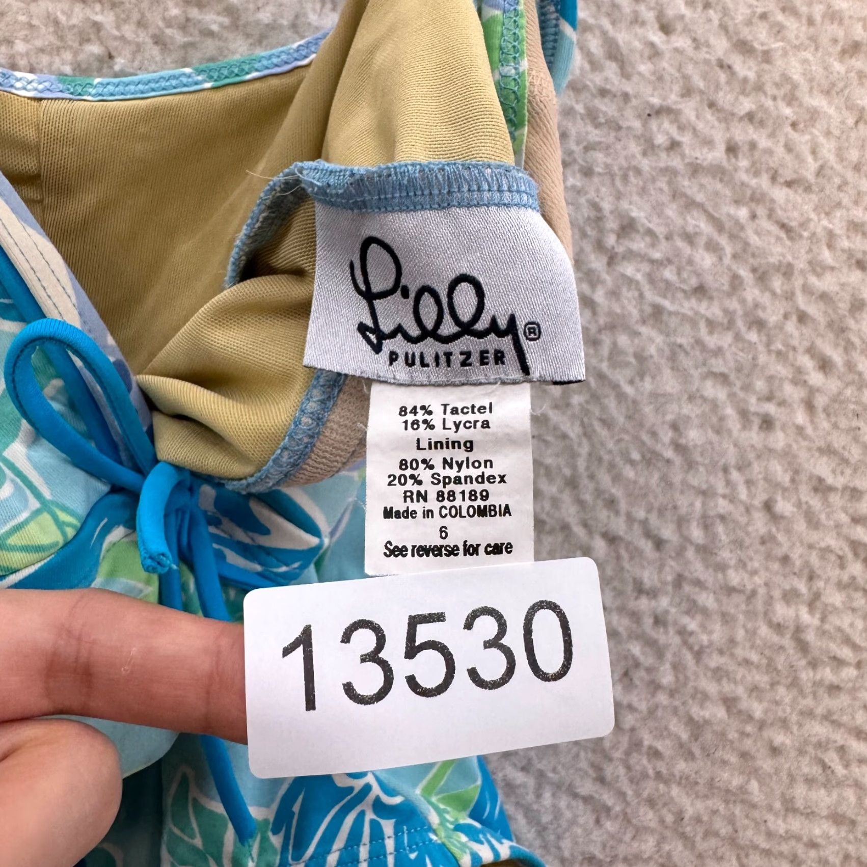Lilly Pulitzer Lilly Pulitzer Swimsuit Monokini One Piece Bikini 6 Blue Floral Hawaiian Women Girls Mens Womens Size ONE SIZE - 7 Thumbnail