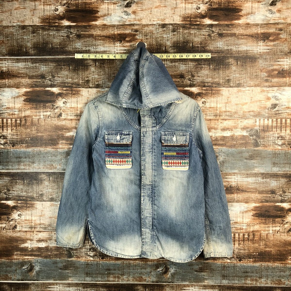go slow caravan Go Slow Caravan Blue Denim Jacket Hoodie #A2332 Size US XS / EU 42 / 0 - 1 Thumbnail