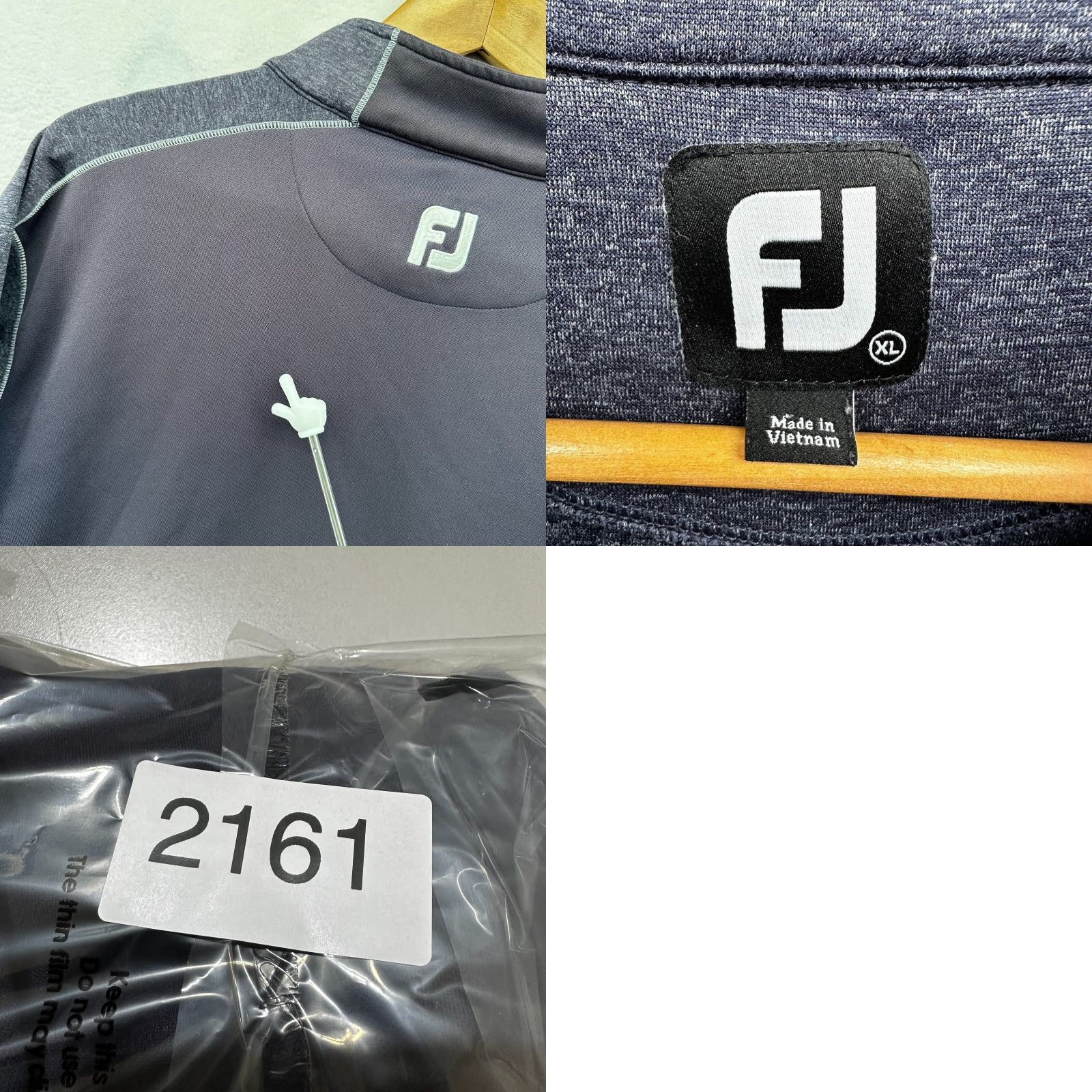 Footjoy FootJoy Sweatshirt Men's XL Long Sleeve Quarter Zip Pullover Mock Neck Blue Gray Solid Winter Classic Comfort Size US XL / EU 56 / 4 - 9 Thumbnail