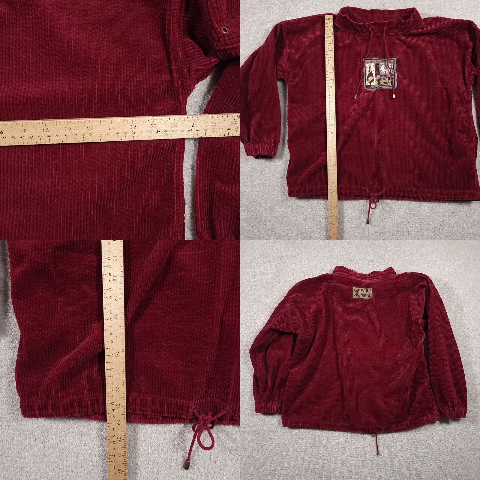 Vintage VINTAGE Christopher & Banks Corduroy Jacket SweatER Women M Christmas Red Embroidered Basic Jacket 90s Womens Size M / US 6-8 / IT 42-44 - 8 Thumbnail