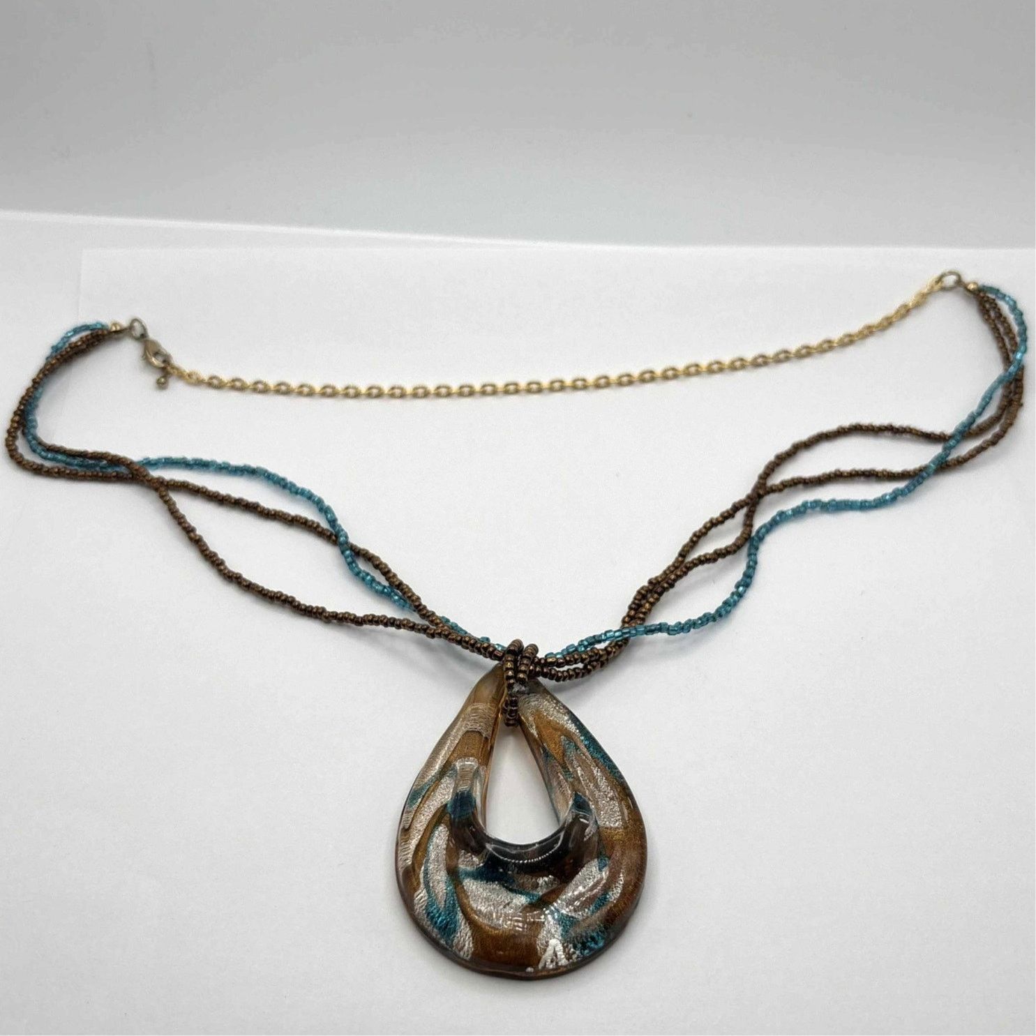 Other Y2K Brown & Blue Beaded Necklace Size ONE SIZE - 3 Thumbnail