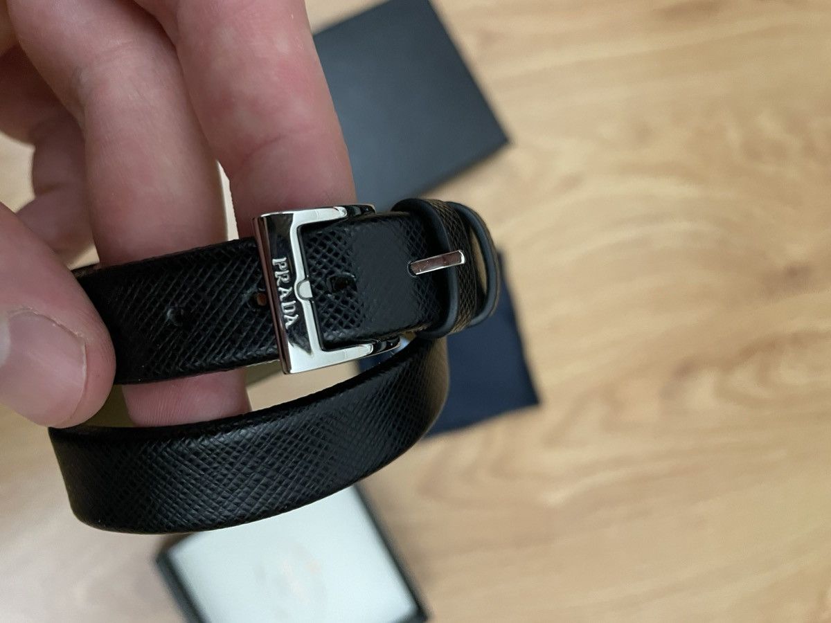 Prada centurion Amex Saffiano leather bracelet