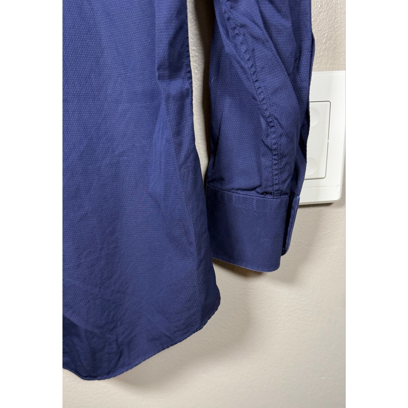 Stefano Ricci Stefano Ricci Textured Cotton Dress Shirt In Navy 46IT/36US Size US S / EU 44-46 / 1 - 6 Thumbnail