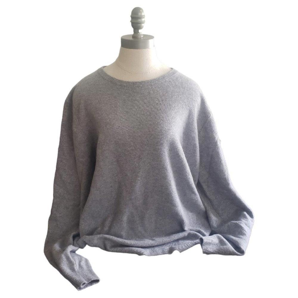Nordstrom CT886 Nordstrom Ladies Cashmere Gray Scoop Neck Sweater XL Size XL / US 12-14 / IT 48-50 - 1 Thumbnail