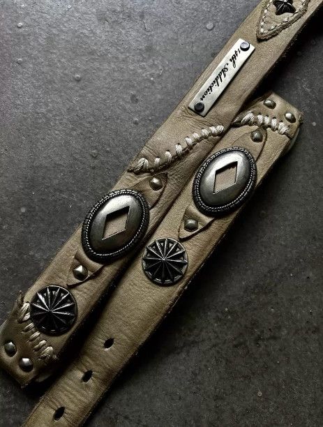 14th Addiction 14th Addiction Early Handcrafted Patchwork Leather Belt Size ONE SIZE - 2 Thumbnail