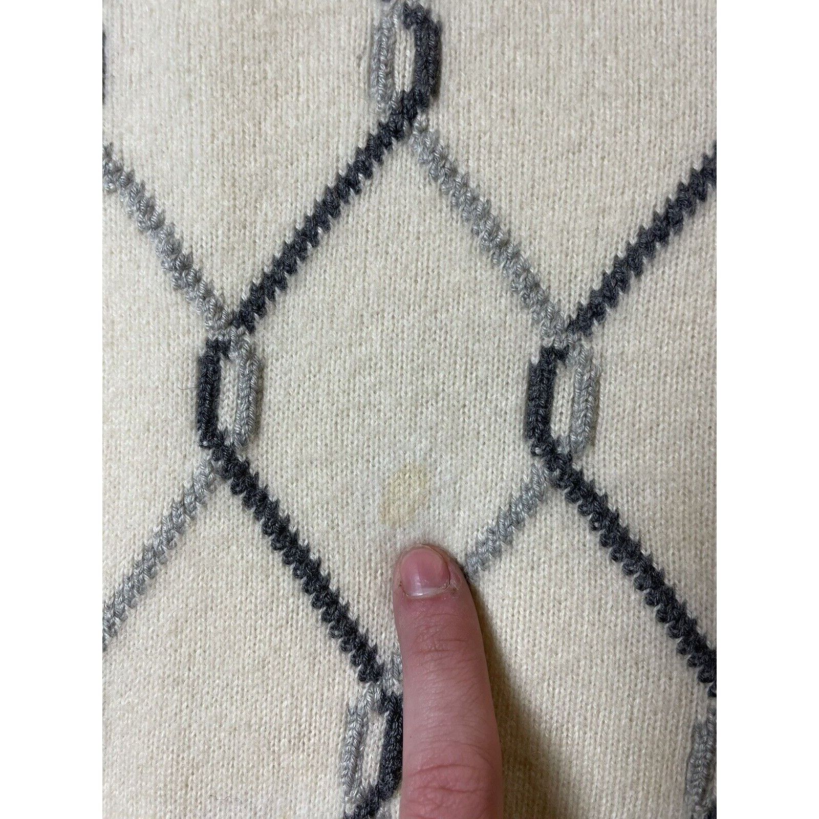 Vintage Vintage 50s Cashmere Knit Chain Link Textured Cream Sweater Size S / US 4 / IT 40 - 5 Thumbnail