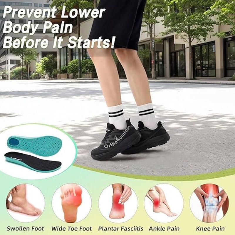 Other OrthoComfoot Women Size 11 Black Lace-Up Orthopedic Sneakers Size US 11 / IT 41 - 4 Thumbnail