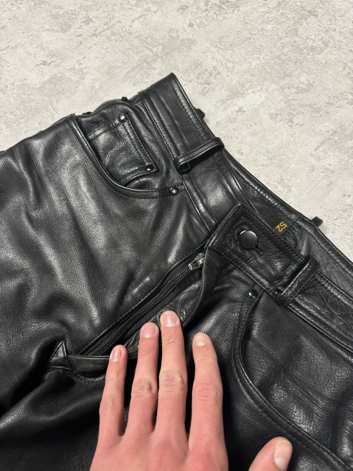 Genuine Leather Vintage Genuine Leather Motorcycle Biker Pants Stripes Siz52 Size US 35 - 8 Thumbnail