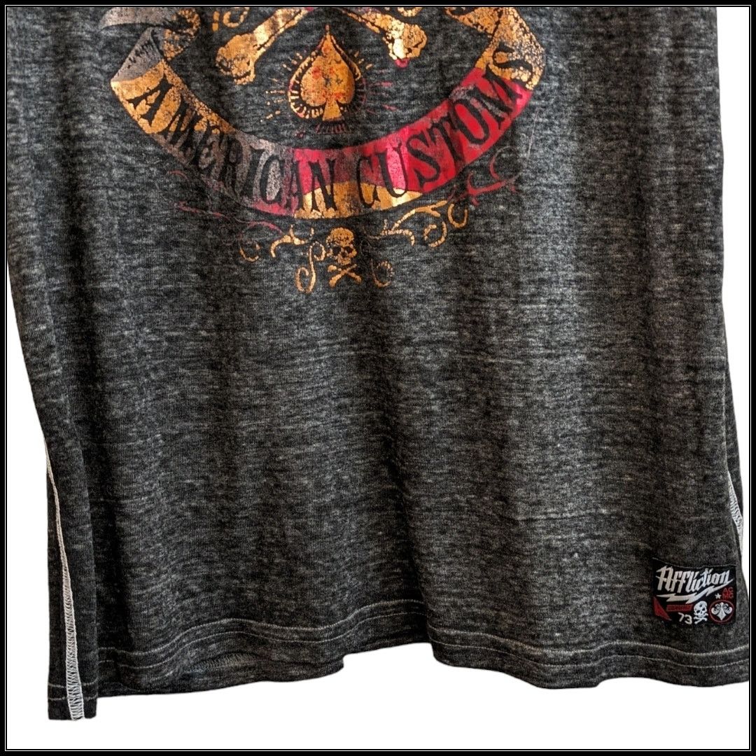 Affliction AFFLICTION American Customs Skull T-Shirt Red Gold Foil XL Size US XL / EU 56 / 4 - 6 Thumbnail