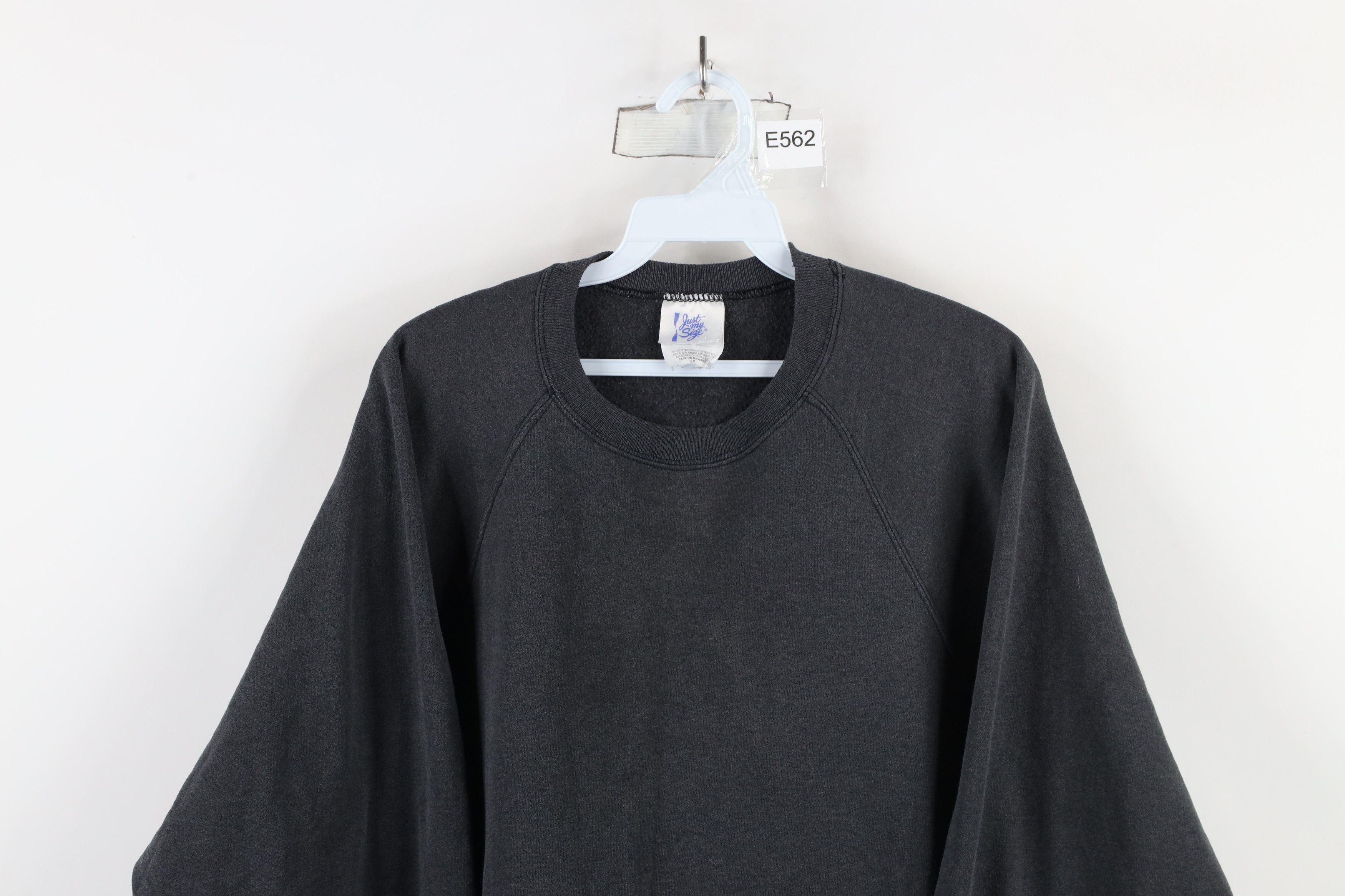 Vintage Vintage 90s Streetwear Faded Blank Crewneck Sweatshirt Black Size XXL / US 16-18 / IT 52-54 - 2 Thumbnail