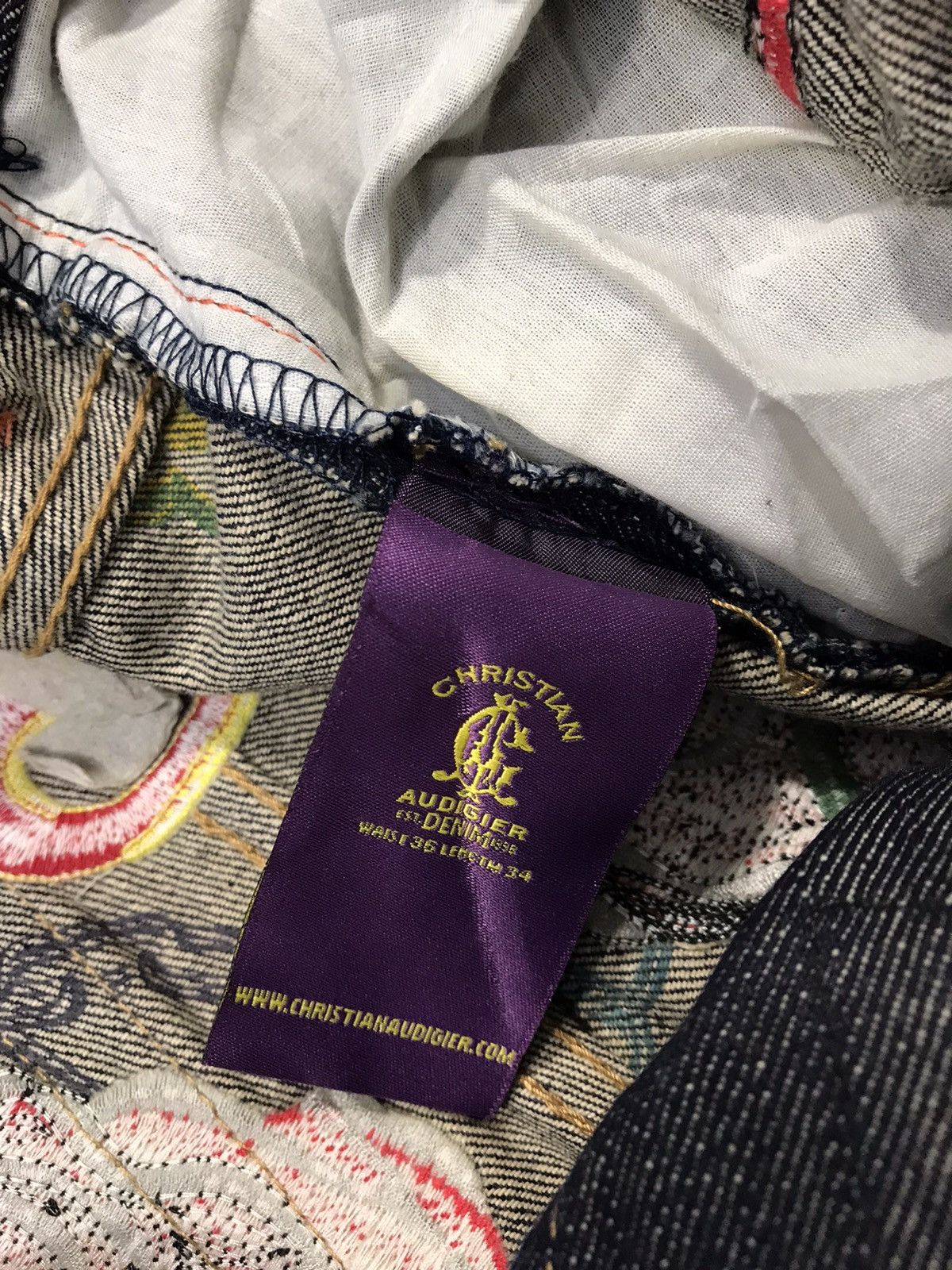 Christian Audigier Ed Hardy Denim Christian Audigier Embroidery Skull Bone Logo Size US 36 / EU 52 - 14 Thumbnail