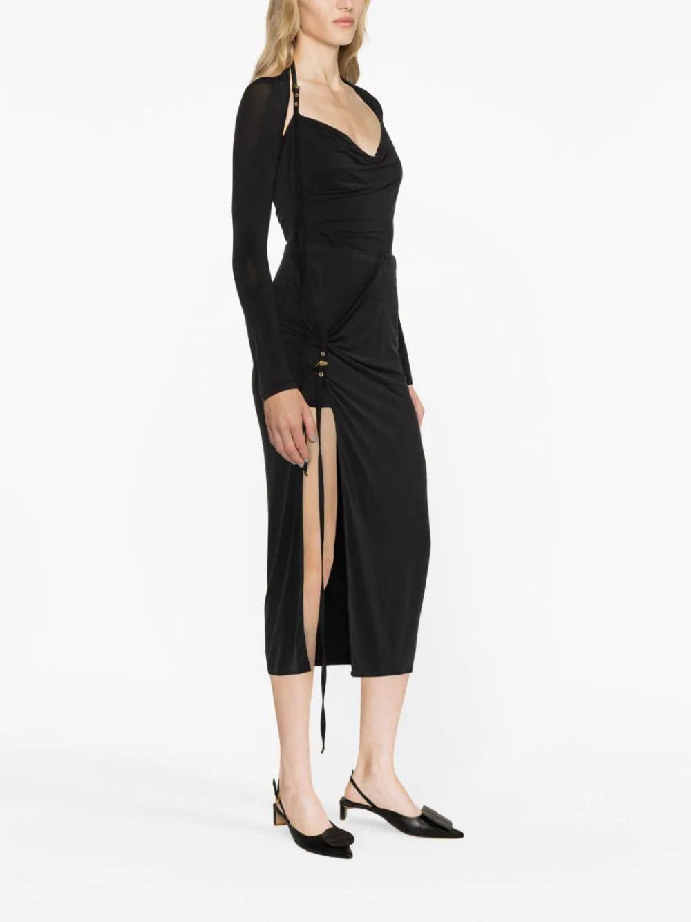 Jacquemus o1mle0824 La Jupe Pareo Croissant Midi Skirts in Black Size 28" / US 6 / IT 42 - 3 Thumbnail