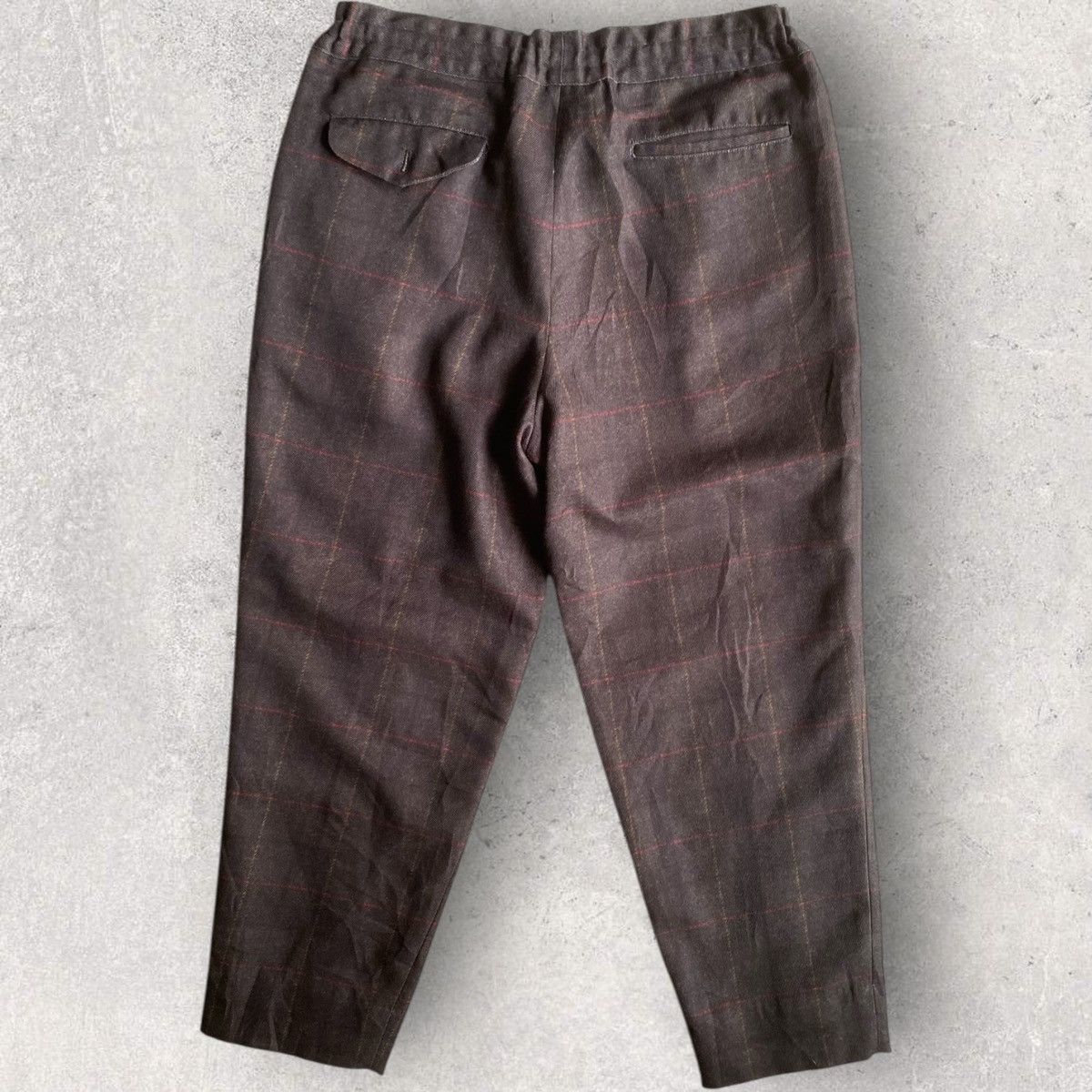 Comme des Garcons AW18 Deux Front Cut And Sew Plaid Drawstring Taped Pants Size US 32 / EU 48 - 3 Thumbnail