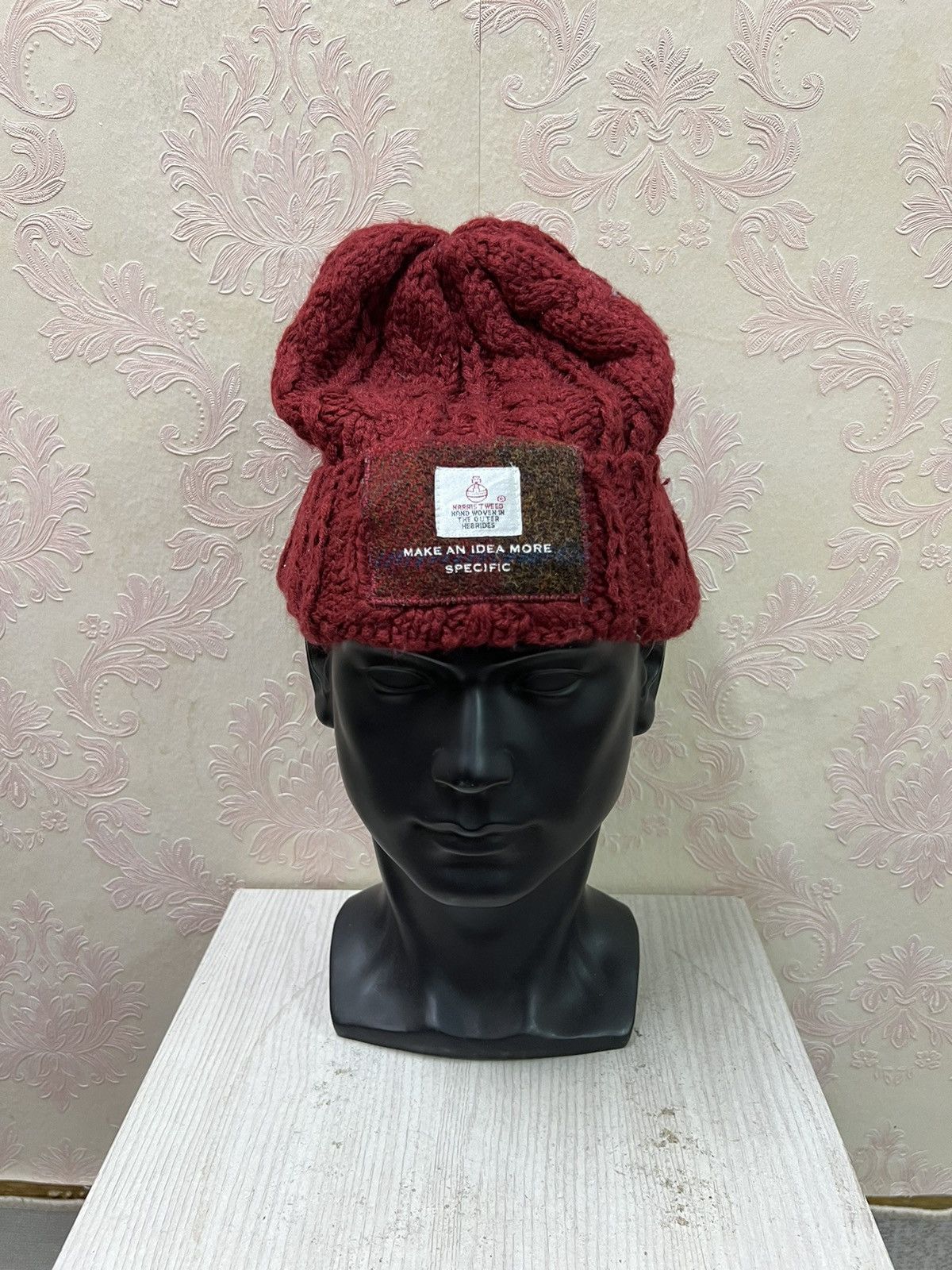 Japanese brand Harris Tweed Closshi Crochet Beanie Hats