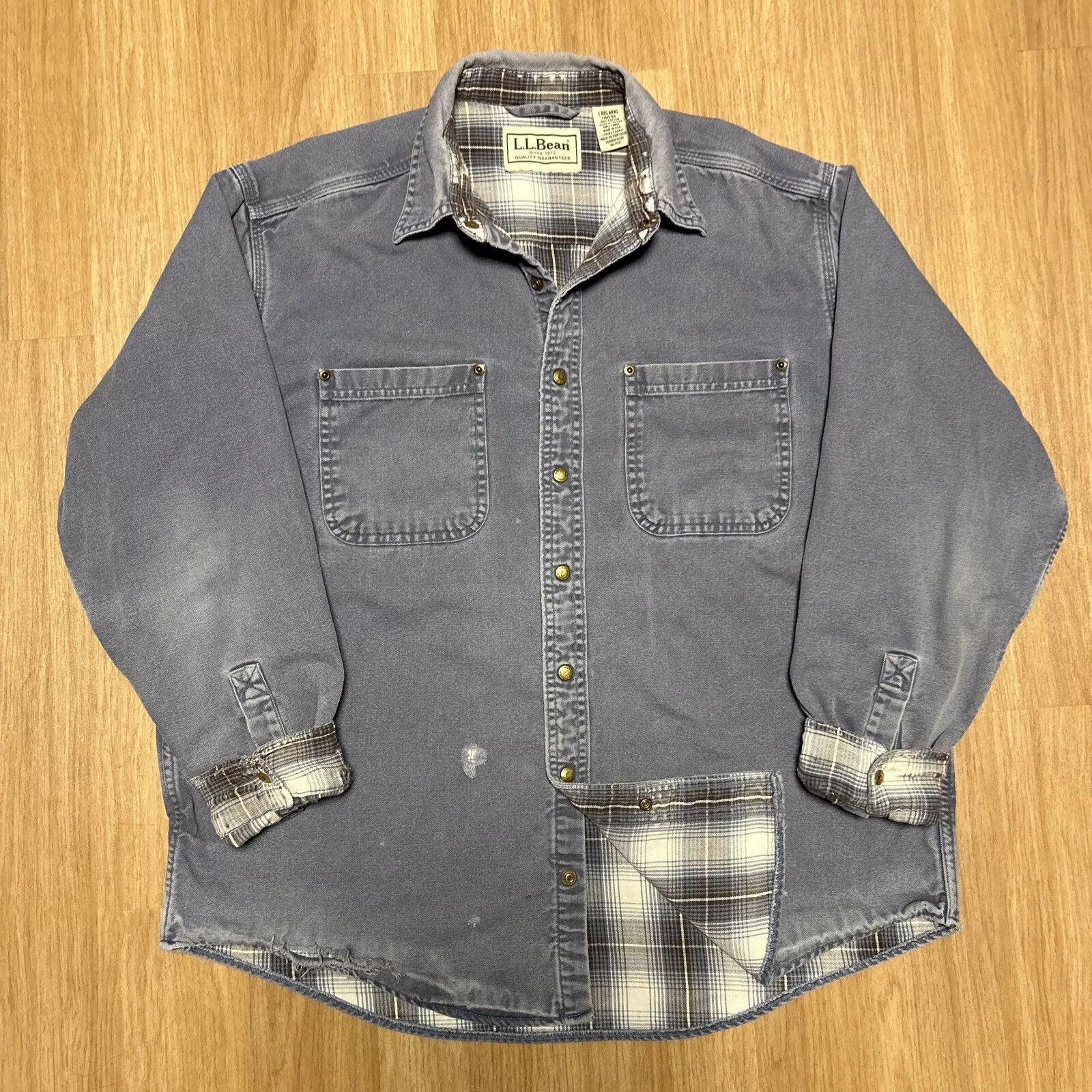L.L. Bean VTG LL Bean Flannel Lined Shacket Men’s L Canvas Size US L / EU 52-54 / 3 - 1 Thumbnail