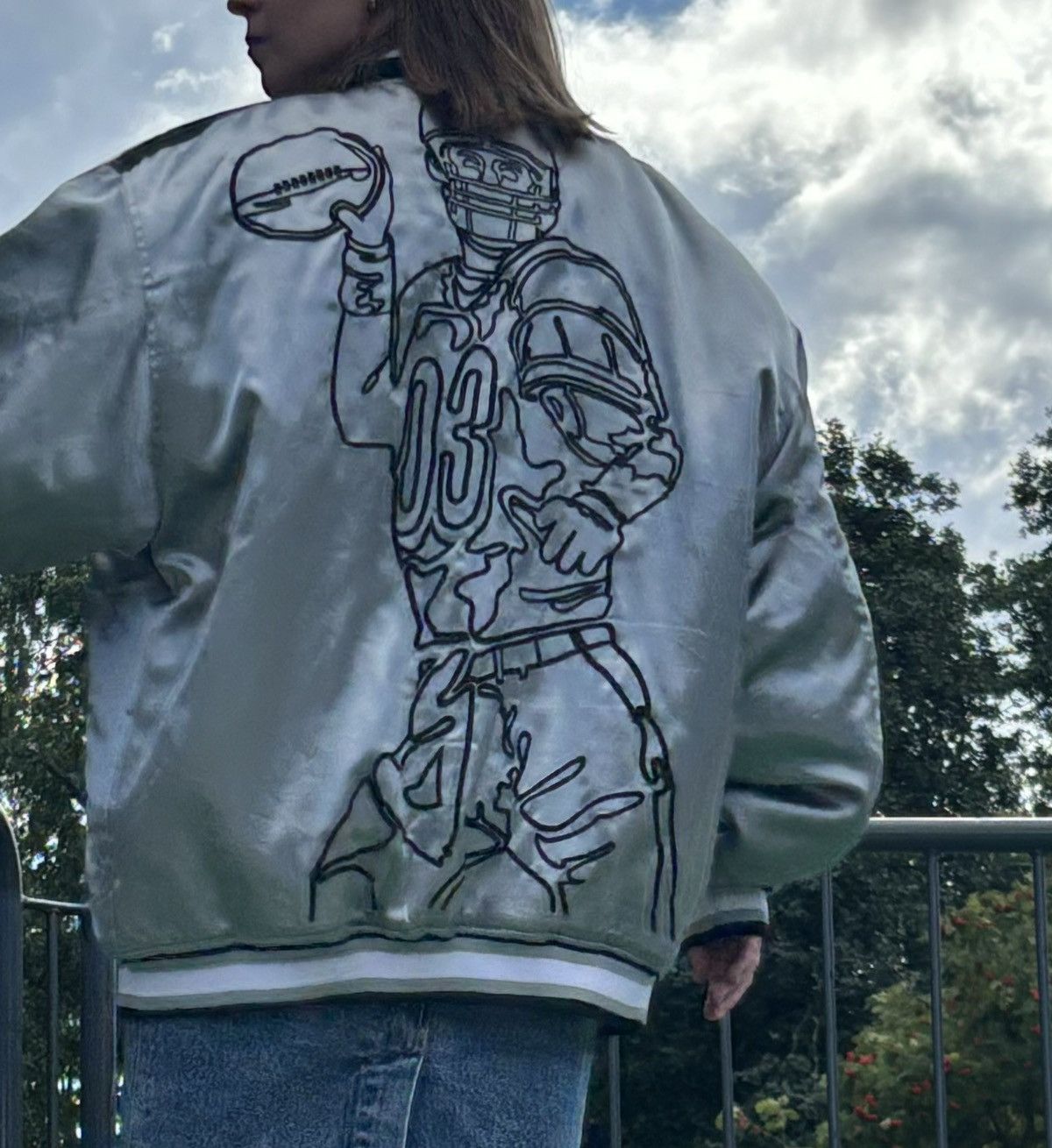 Vintage 90s Vintage Bomber Puffer Silver Satin in size XL Size US XL / EU 56 / 4 - 7 Thumbnail