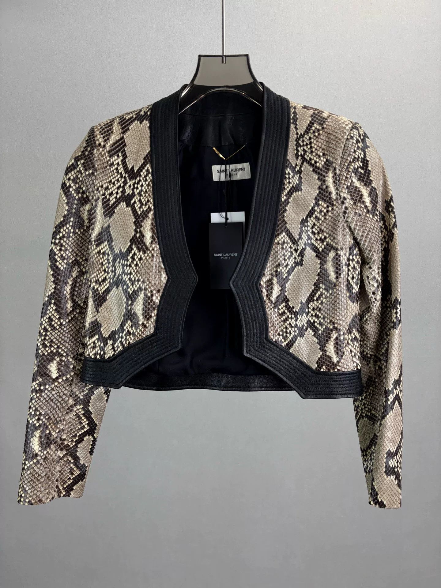 Saint Laurent Paris Saint Laurent Snake Print Cropped Jacket Size XS / US 0-2 / IT 36-38 - 1 Thumbnail