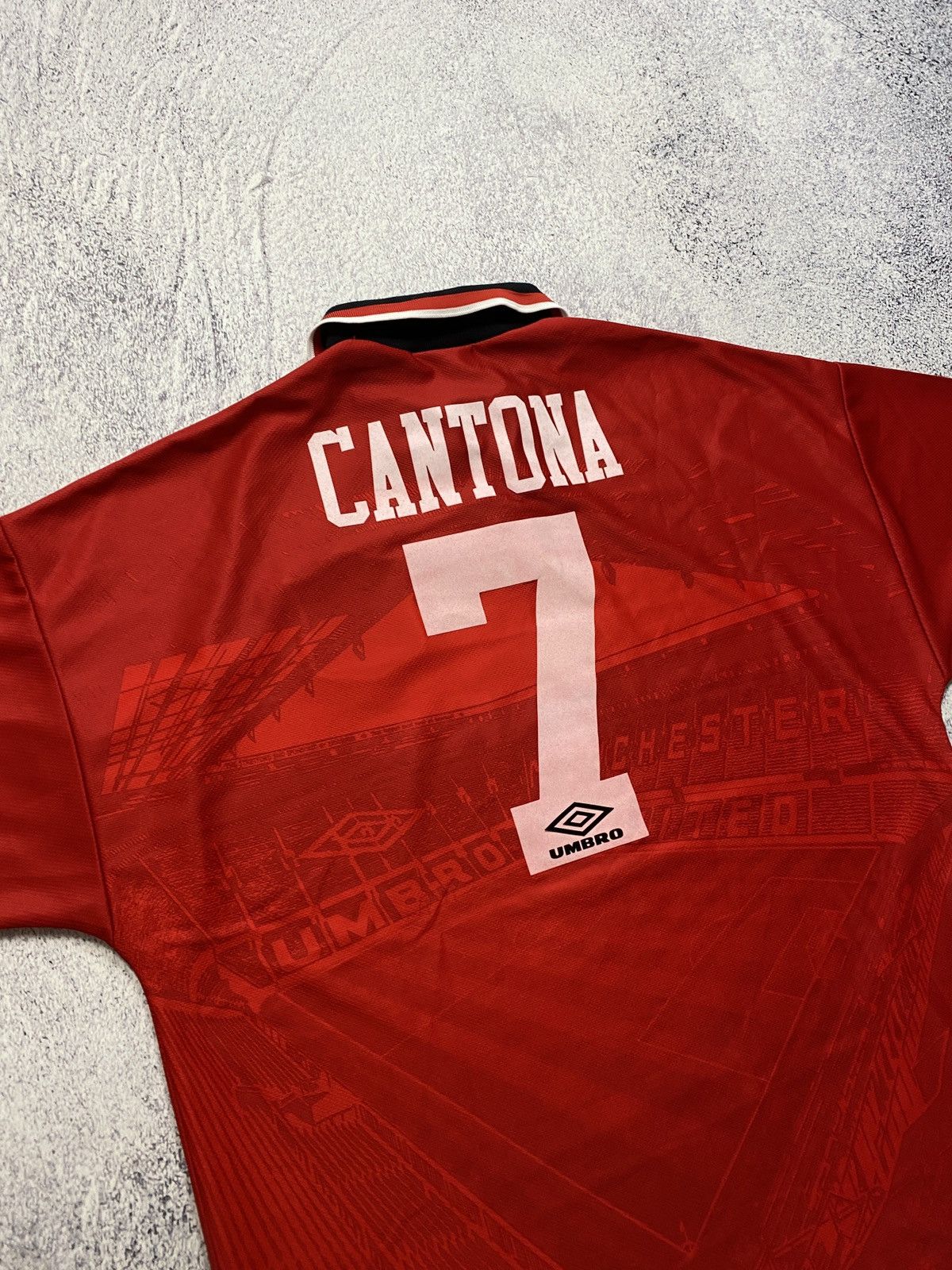 Umbro 🩸RARE🩸Umbro Manchester United 1994/1995 Cantona #7 Jersey Size US XL / EU 56 / 4 - 14 Thumbnail