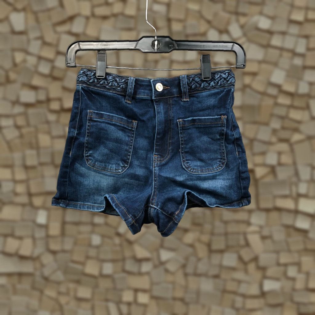 Vintage Celebrity Pink High Rise Boyfriend Shorts Juniors Size 3 Denim Blue 5-Pocket Logo Casual Womens Size 26" / US 2 / IT 38 - 1 Thumbnail